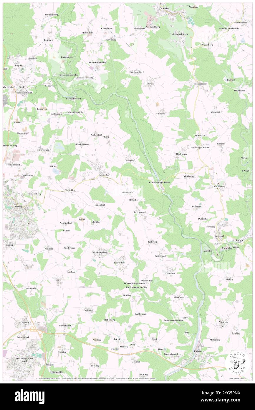 Gatzerreut, bassa Baviera, DE, Germania, Baviera, N 48 43' 54'', N 13 25' 29'', MAP, Cartascapes Map pubblicata nel 2024. Esplora Cartascapes, una mappa che rivela i diversi paesaggi, culture ed ecosistemi della Terra. Viaggia attraverso il tempo e lo spazio, scoprendo l'interconnessione del passato, del presente e del futuro del nostro pianeta. Foto Stock