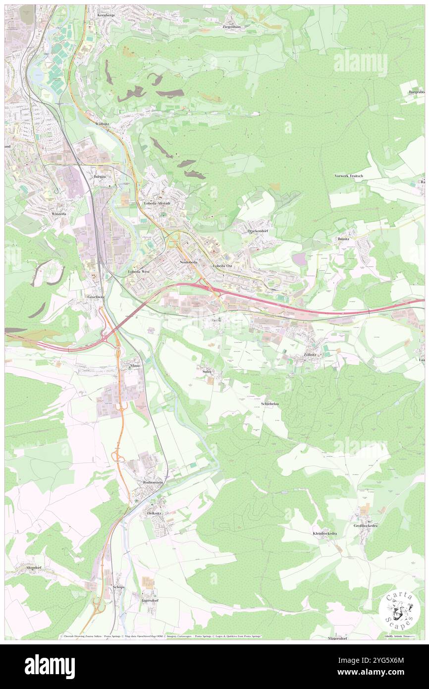 Rutha, DE, Germania, Turingia, N 50 52' 28'', N 11 37' 14'', mappa, Cartascapes Mappa pubblicata nel 2024. Esplora Cartascapes, una mappa che rivela i diversi paesaggi, culture ed ecosistemi della Terra. Viaggia attraverso il tempo e lo spazio, scoprendo l'interconnessione del passato, del presente e del futuro del nostro pianeta. Foto Stock