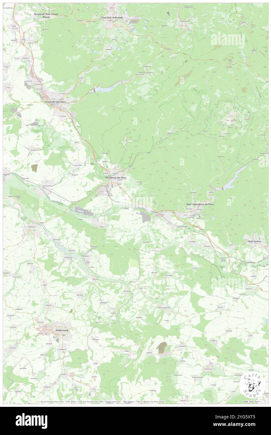 Herzberg am Harz, DE, Germania, bassa Sassonia, N 51 39' 19'', N 10 20' 21'', mappa, Cartascapes Mappa pubblicata nel 2024. Esplora Cartascapes, una mappa che rivela i diversi paesaggi, culture ed ecosistemi della Terra. Viaggia attraverso il tempo e lo spazio, scoprendo l'interconnessione del passato, del presente e del futuro del nostro pianeta. Foto Stock