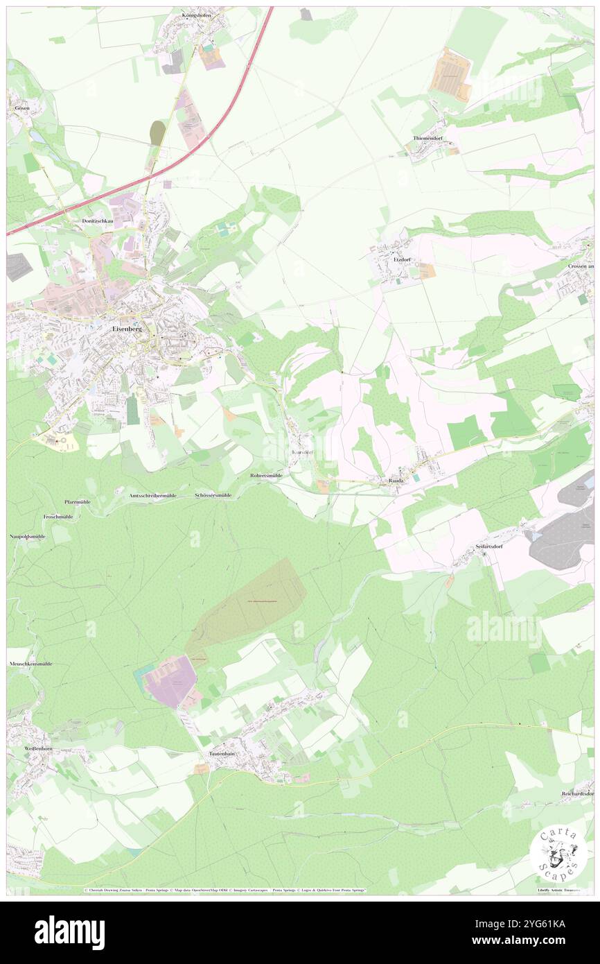 Kursdorf, DE, Germania, Turingia, N 50 57' 21'', N 11 55' 32''', mappa, Cartascapes Mappa pubblicata nel 2024. Esplora Cartascapes, una mappa che rivela i diversi paesaggi, culture ed ecosistemi della Terra. Viaggia attraverso il tempo e lo spazio, scoprendo l'interconnessione del passato, del presente e del futuro del nostro pianeta. Foto Stock