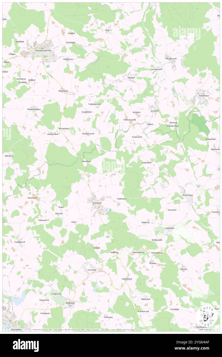 Foresta bavarese, DE, Germania, Baviera, N 49 5' 16'', N 12 35' 6'', mappa, Cartascapes Mappa pubblicata nel 2024. Esplora Cartascapes, una mappa che rivela i diversi paesaggi, culture ed ecosistemi della Terra. Viaggia attraverso il tempo e lo spazio, scoprendo l'interconnessione del passato, del presente e del futuro del nostro pianeta. Foto Stock