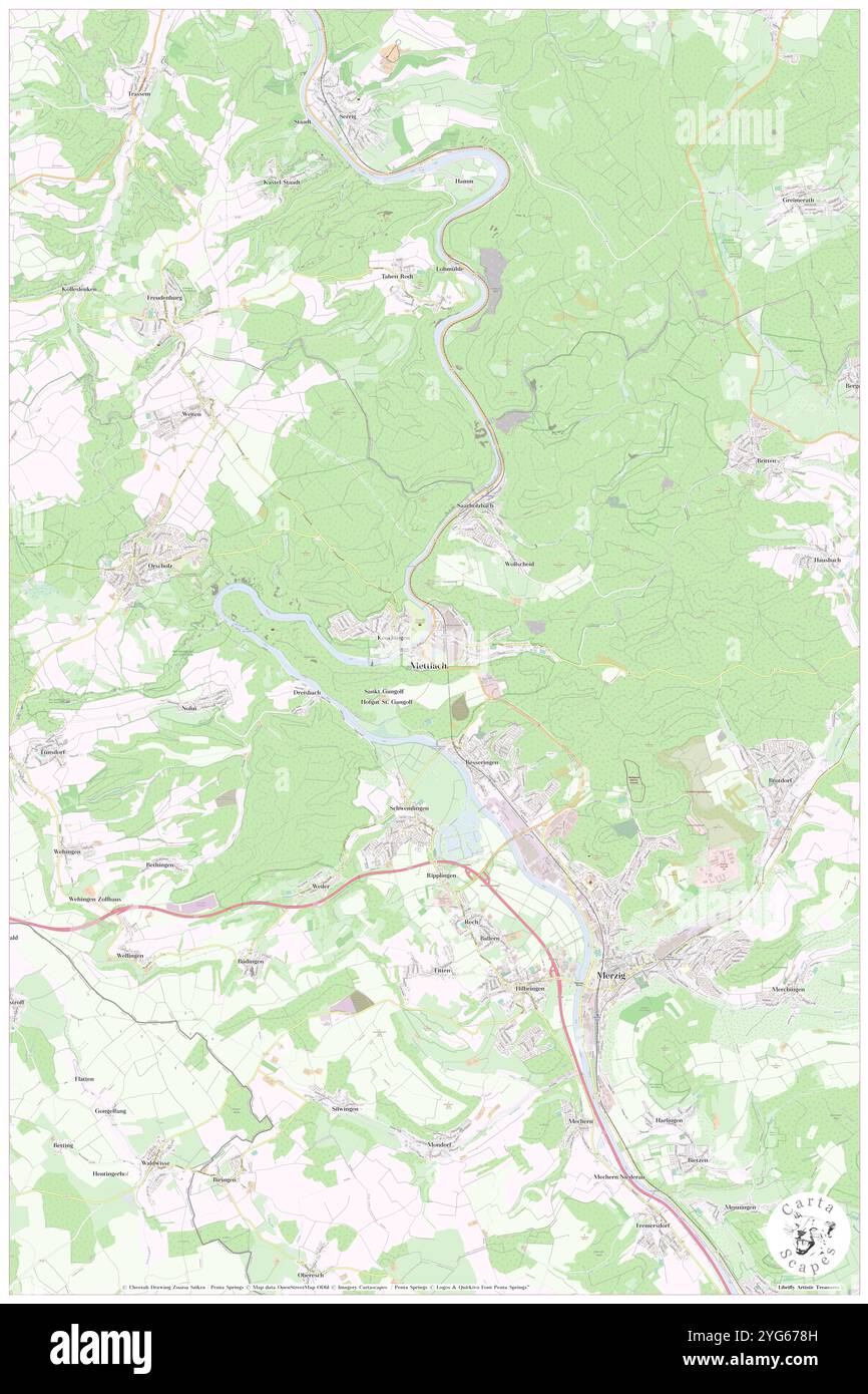 Mettlach, DE, Germania, Saarland, N 49 29' 41'', N 6 35' 8'', mappa, Cartascapes Mappa pubblicata nel 2024. Esplora Cartascapes, una mappa che rivela i diversi paesaggi, culture ed ecosistemi della Terra. Viaggia attraverso il tempo e lo spazio, scoprendo l'interconnessione del passato, del presente e del futuro del nostro pianeta. Foto Stock