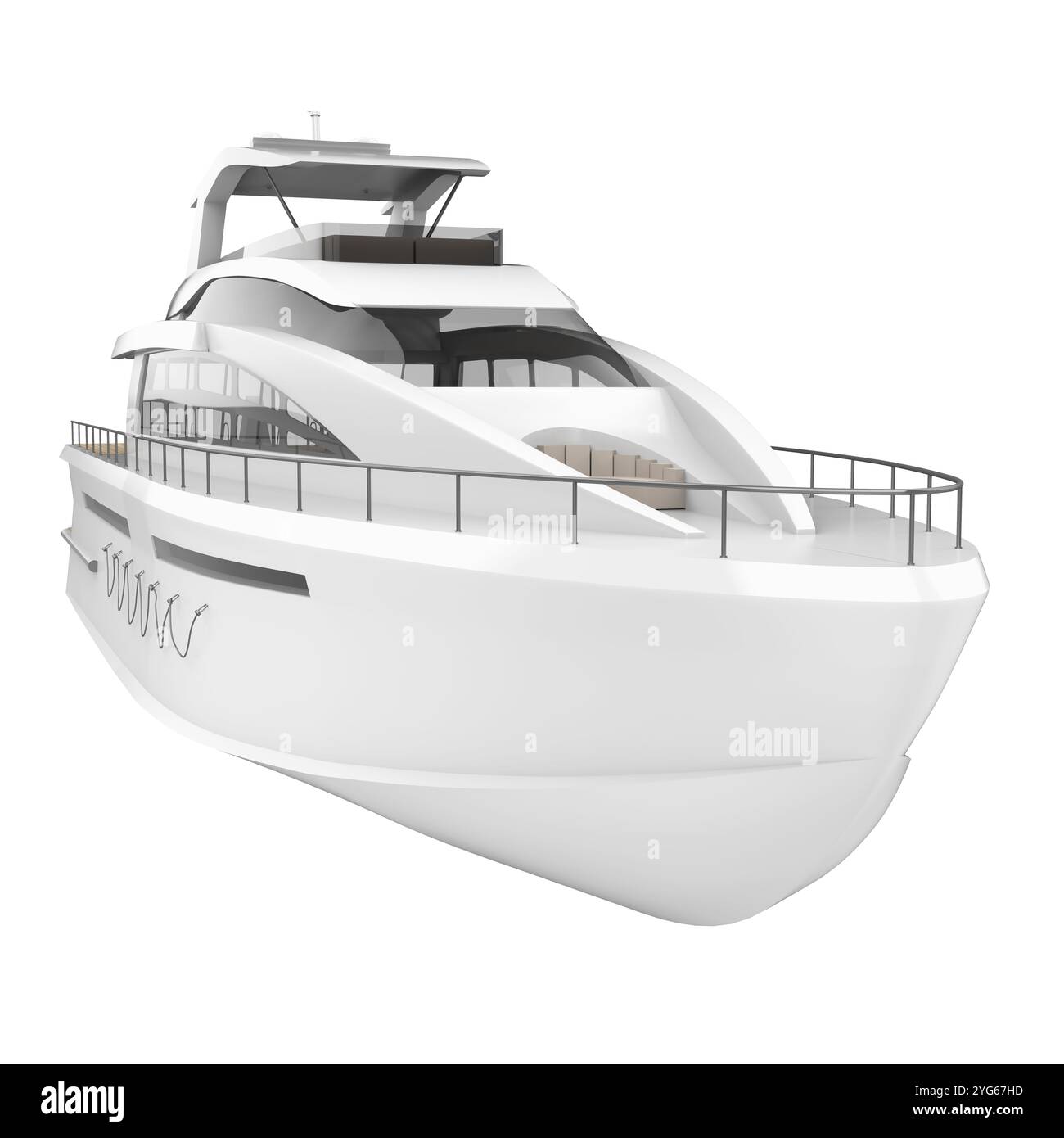 Piacere bianco Yacht isolato Foto Stock