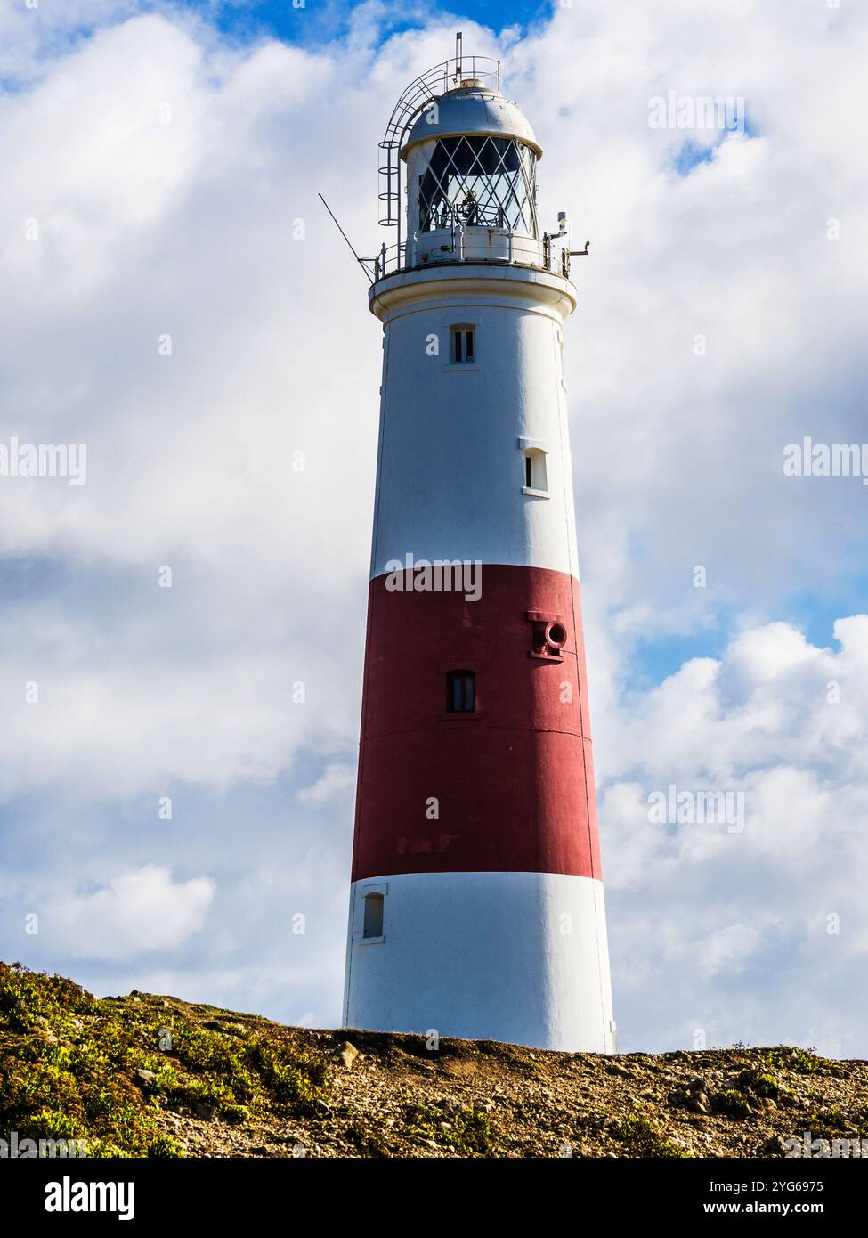 Portland Bill Lighthouse sulla Jurassic Coast in Dorset. Foto Stock