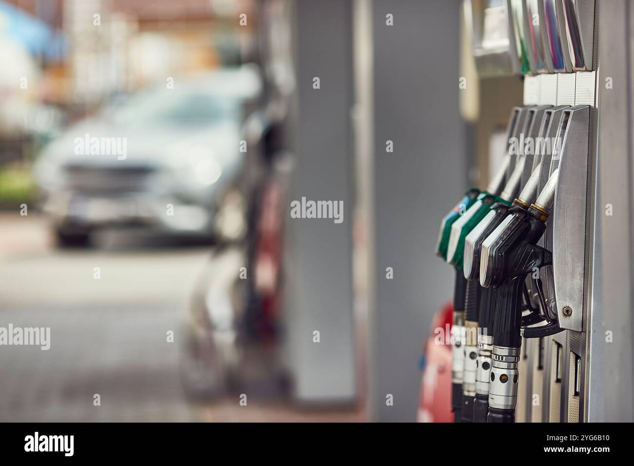 Pompe per stazioni di servizio, ugelli Foto Stock