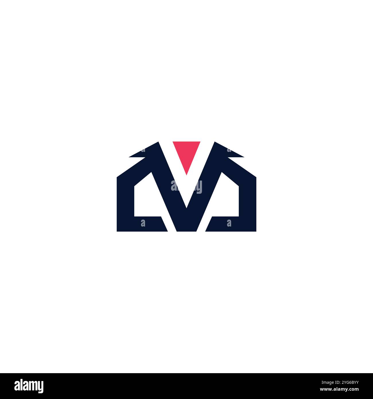Progettazione iniziale del logo VM. Icona del logo MV Letter Illustrazione Vettoriale