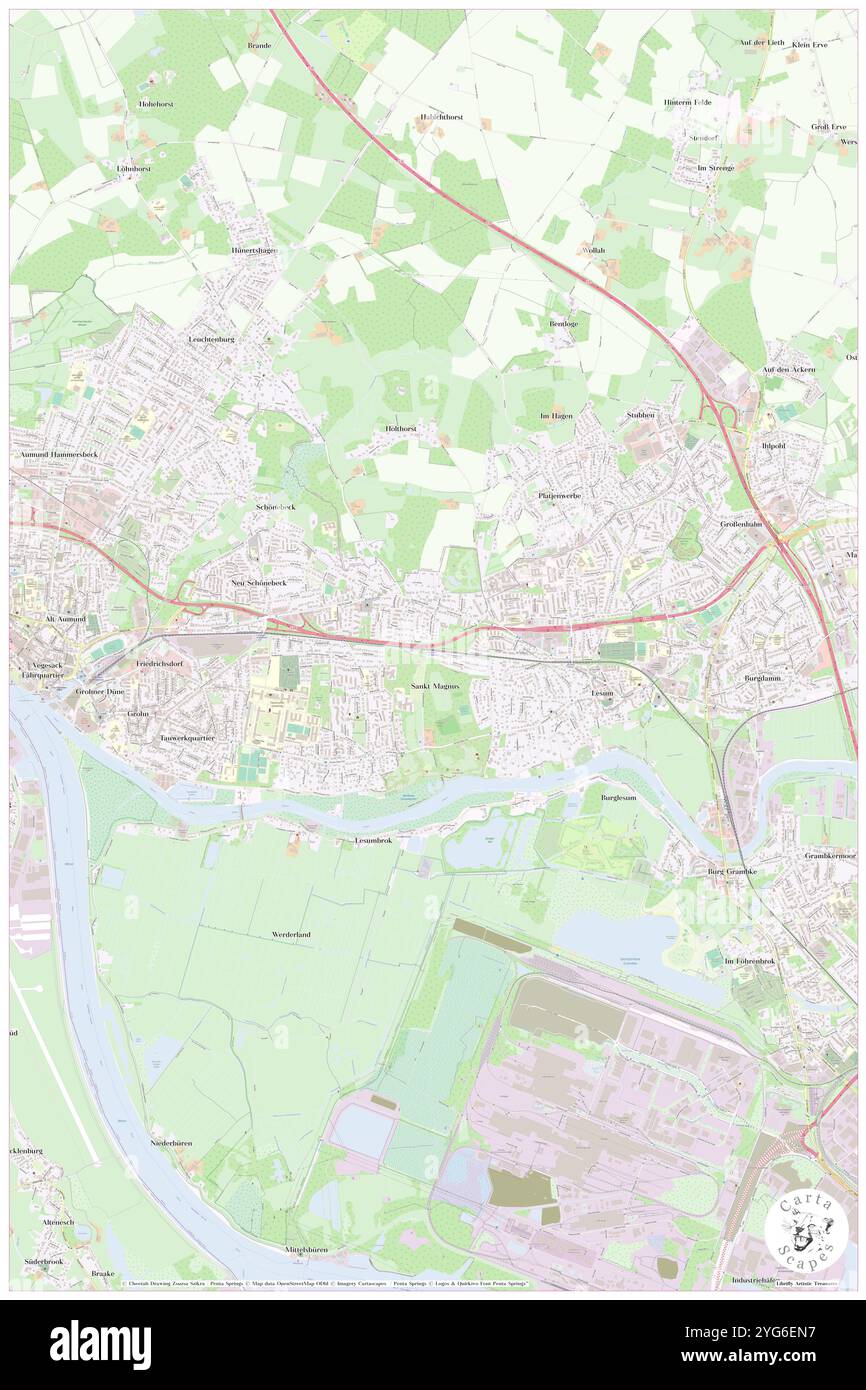 Brema-St Magnus, DE, Germania, Brema, N 53 10' 17'', N 8 40' 11'', mappa, Cartascapes Mappa pubblicata nel 2024. Esplora Cartascapes, una mappa che rivela i diversi paesaggi, culture ed ecosistemi della Terra. Viaggia attraverso il tempo e lo spazio, scoprendo l'interconnessione del passato, del presente e del futuro del nostro pianeta. Foto Stock