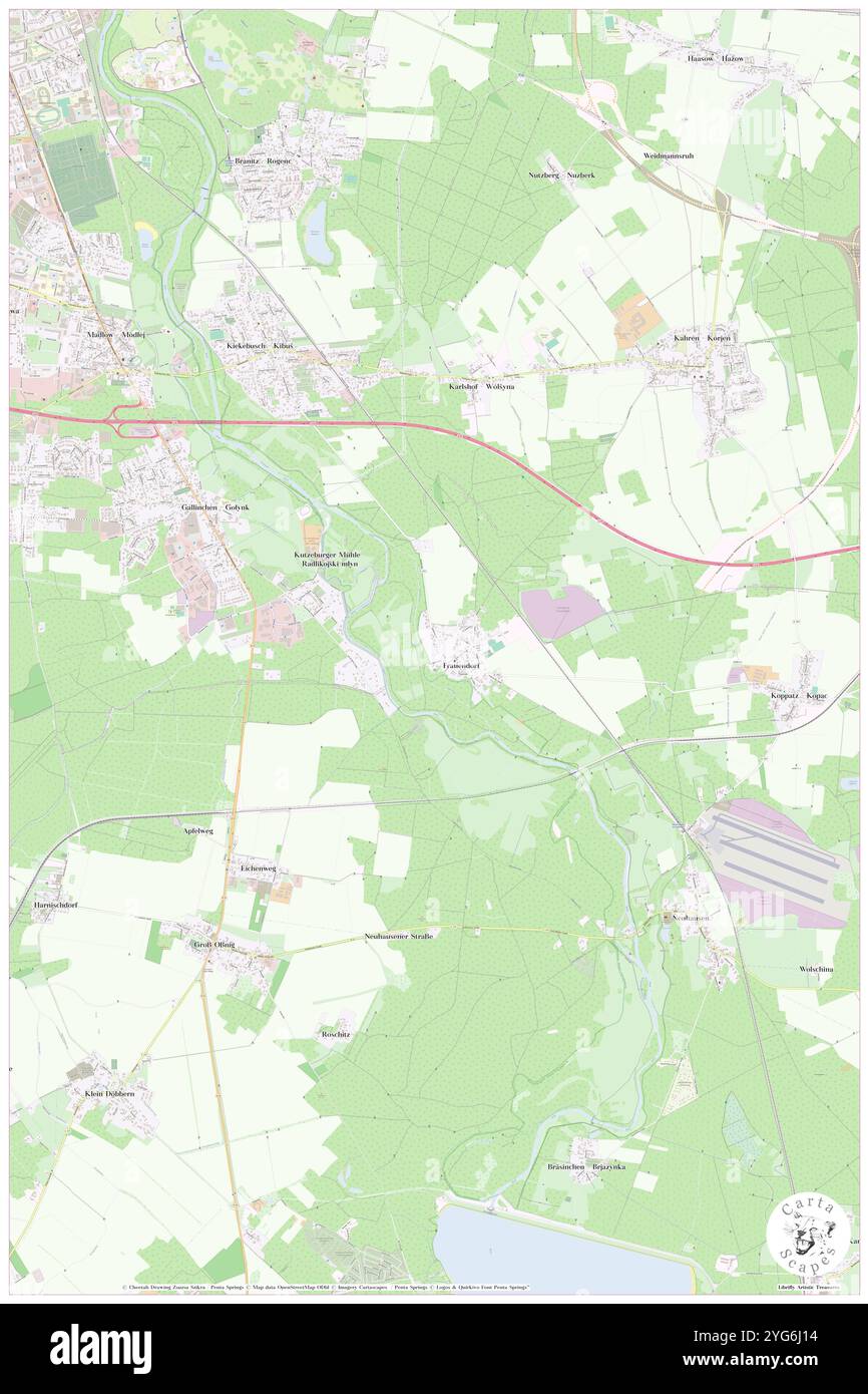 Froschberg, DE, Germania, Brandeburgo, N 51 42' 0'', N 14 22' 59'', mappa, Cartascapes Mappa pubblicata nel 2024. Esplora Cartascapes, una mappa che rivela i diversi paesaggi, culture ed ecosistemi della Terra. Viaggia attraverso il tempo e lo spazio, scoprendo l'interconnessione del passato, del presente e del futuro del nostro pianeta. Foto Stock