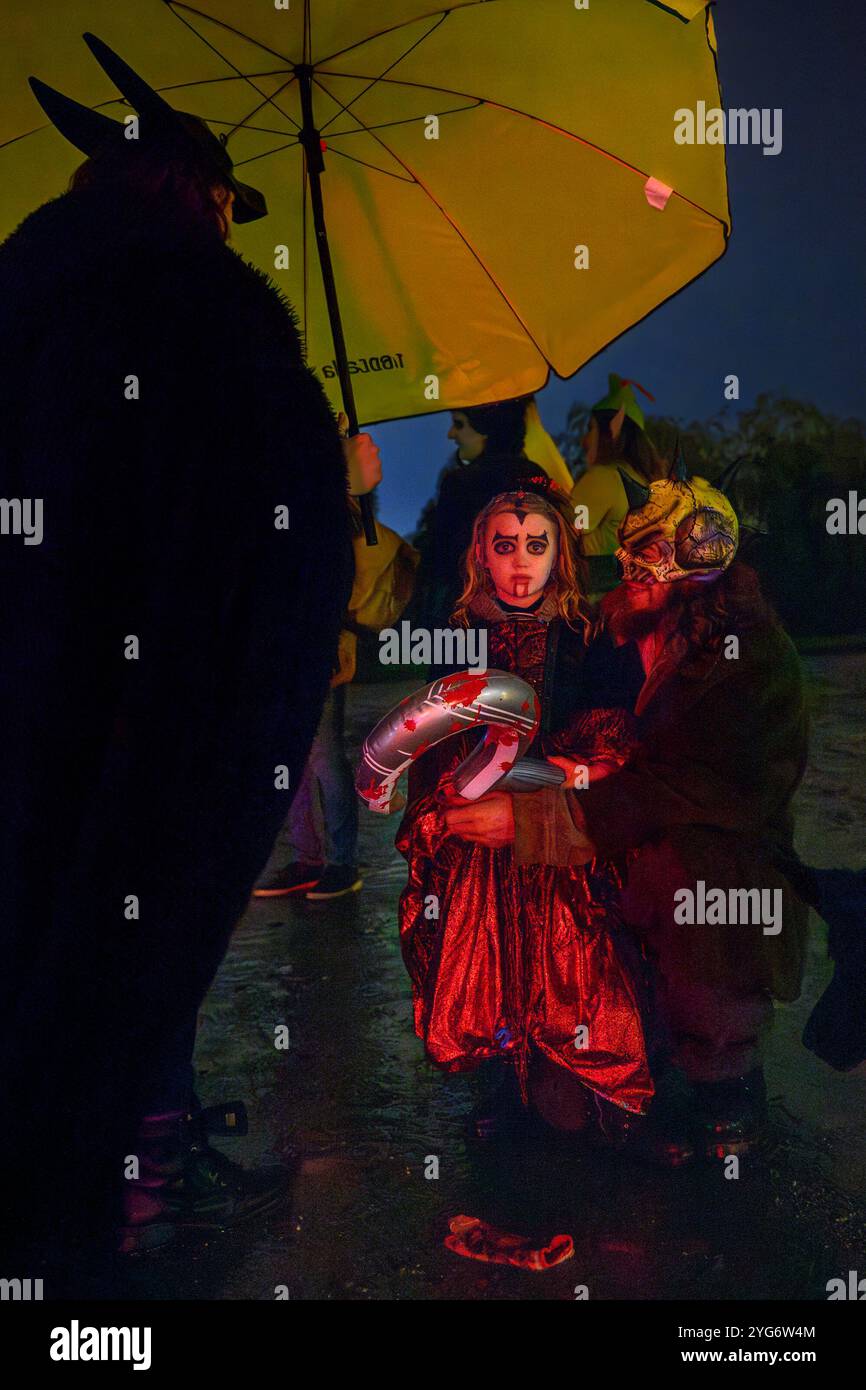 Halloween, vestito, ragazza, Parade of Lost Souls, Vancouver, British Columbia, Canada Foto Stock