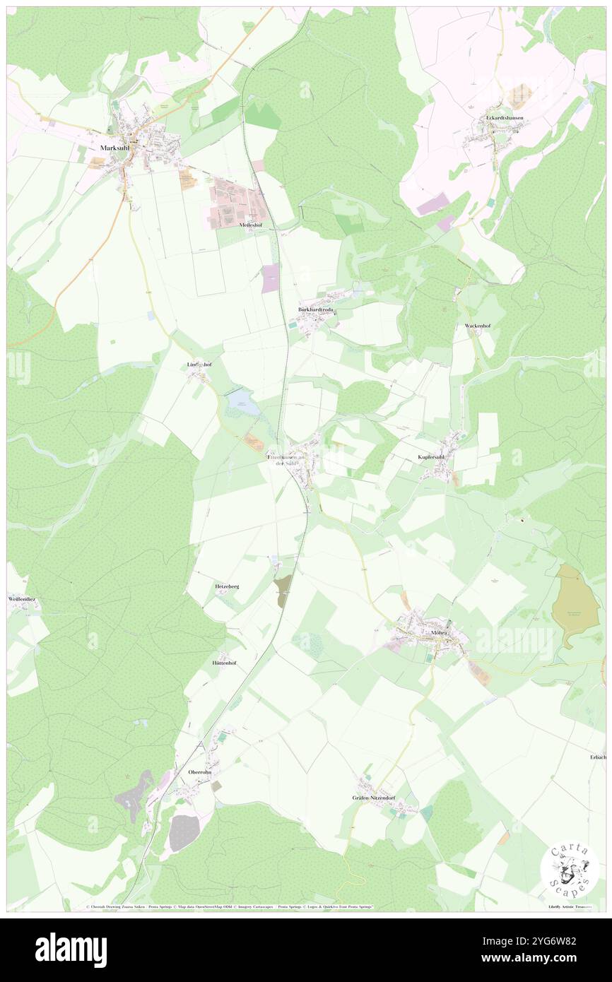 Ettenhausen, DE, Germania, Turingia, N 50 52' 48'', N 10 13' 55'', mappa, Cartascapes Mappa pubblicata nel 2024. Esplora Cartascapes, una mappa che rivela i diversi paesaggi, culture ed ecosistemi della Terra. Viaggia attraverso il tempo e lo spazio, scoprendo l'interconnessione del passato, del presente e del futuro del nostro pianeta. Foto Stock