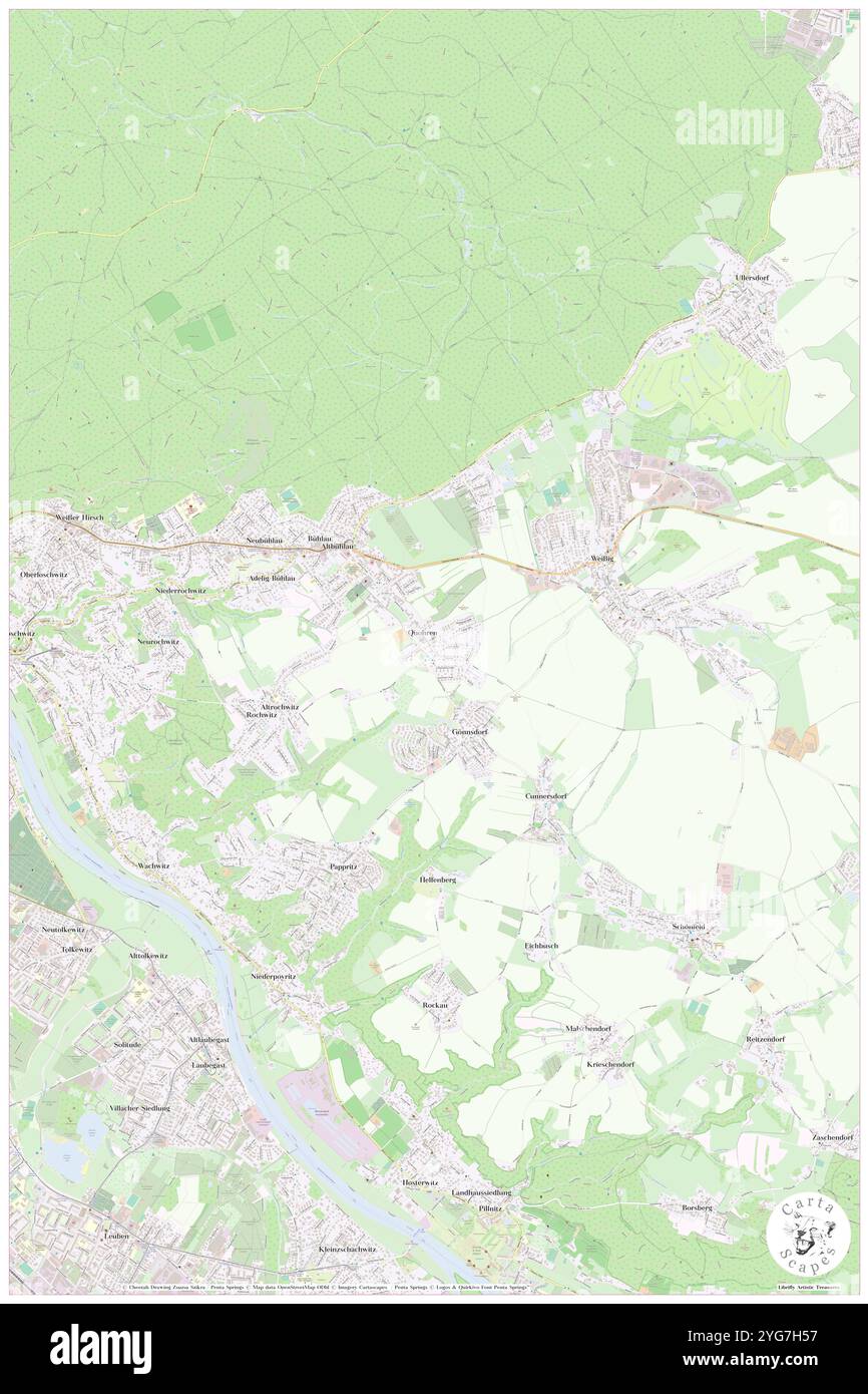 Quohren, DE, Germania, Sassonia, N 51 3' 14'', N 13 51' 53''', mappa, Cartascapes Mappa pubblicata nel 2024. Esplora Cartascapes, una mappa che rivela i diversi paesaggi, culture ed ecosistemi della Terra. Viaggia attraverso il tempo e lo spazio, scoprendo l'interconnessione del passato, del presente e del futuro del nostro pianeta. Foto Stock