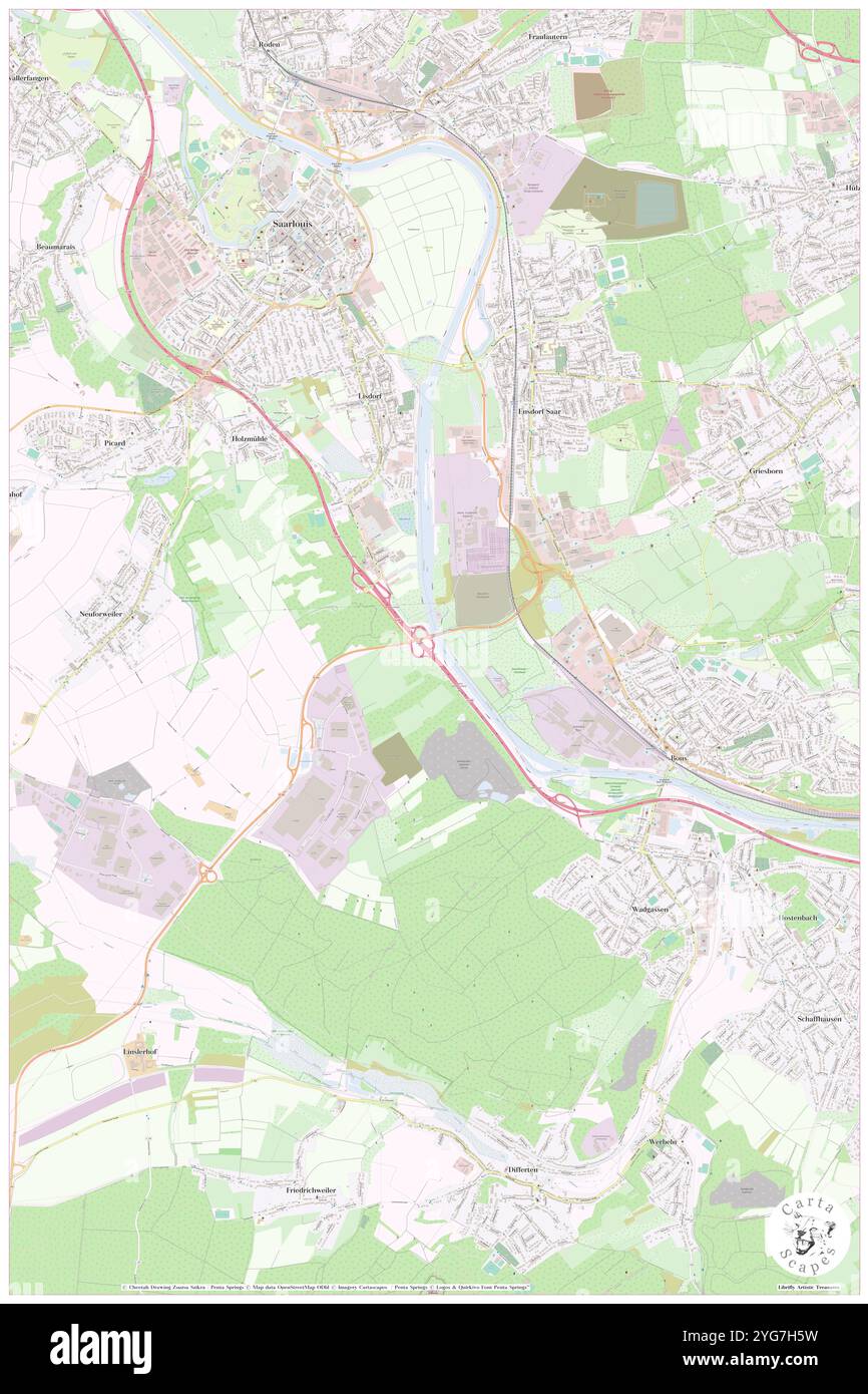 Hohlbach, DE, Germania, Saarland, N 49 16' 59'', N 6 46' 0'', mappa, Cartascapes Mappa pubblicata nel 2024. Esplora Cartascapes, una mappa che rivela i diversi paesaggi, culture ed ecosistemi della Terra. Viaggia attraverso il tempo e lo spazio, scoprendo l'interconnessione del passato, del presente e del futuro del nostro pianeta. Foto Stock