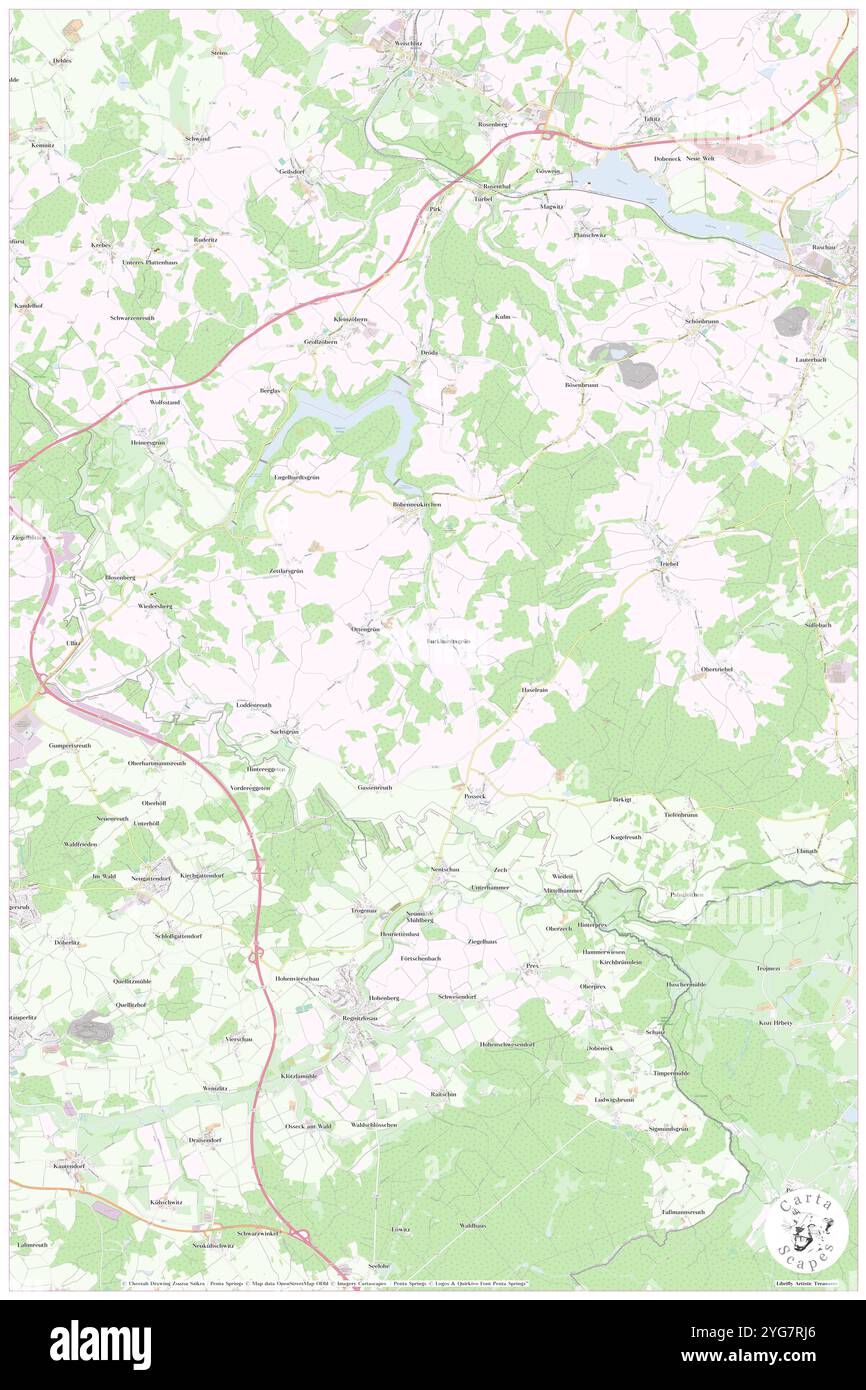 Triebel, DE, Germania, Sassonia, N 50 22' 17'', N 12 7' 16'', mappa, Cartascapes Mappa pubblicata nel 2024. Esplora Cartascapes, una mappa che rivela i diversi paesaggi, culture ed ecosistemi della Terra. Viaggia attraverso il tempo e lo spazio, scoprendo l'interconnessione del passato, del presente e del futuro del nostro pianeta. Foto Stock