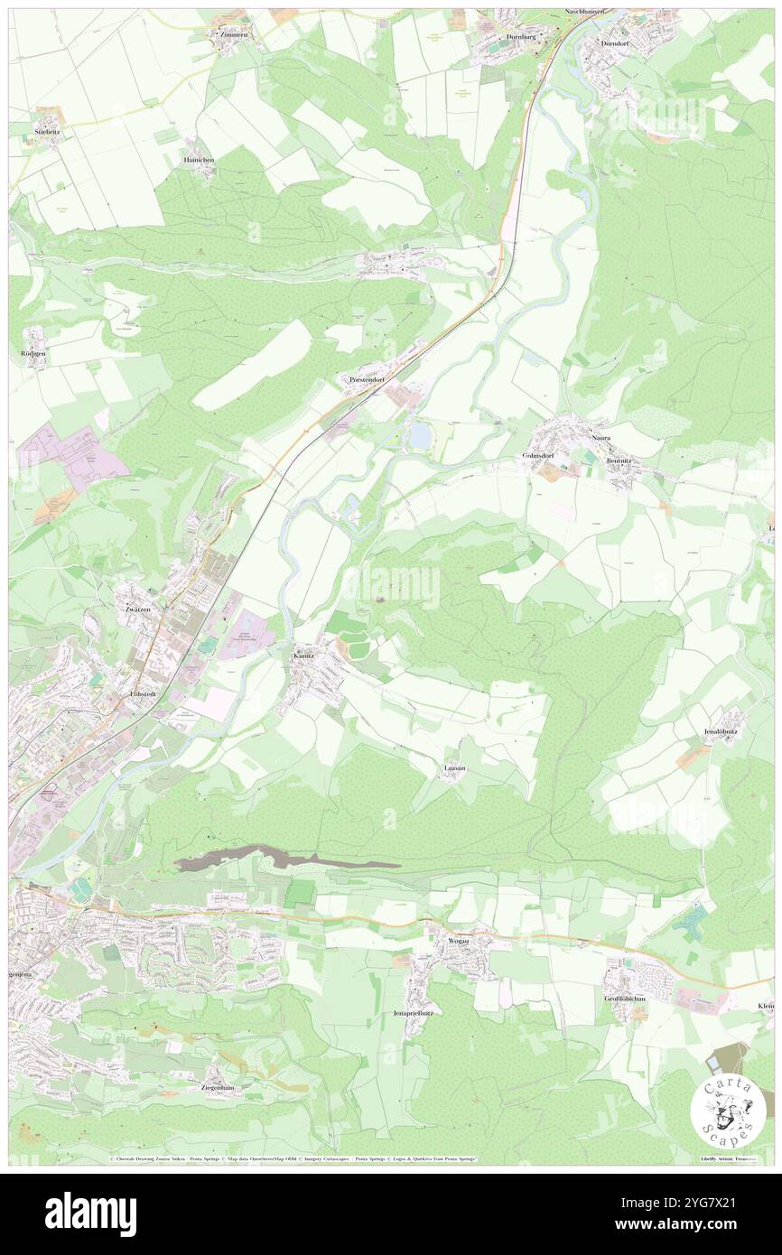 Kunitzburg, DE, Germania, Turingia, N 50 57' 39'', N 11 38' 51'', mappa, Cartascapes Mappa pubblicata nel 2024. Esplora Cartascapes, una mappa che rivela i diversi paesaggi, culture ed ecosistemi della Terra. Viaggia attraverso il tempo e lo spazio, scoprendo l'interconnessione del passato, del presente e del futuro del nostro pianeta. Foto Stock