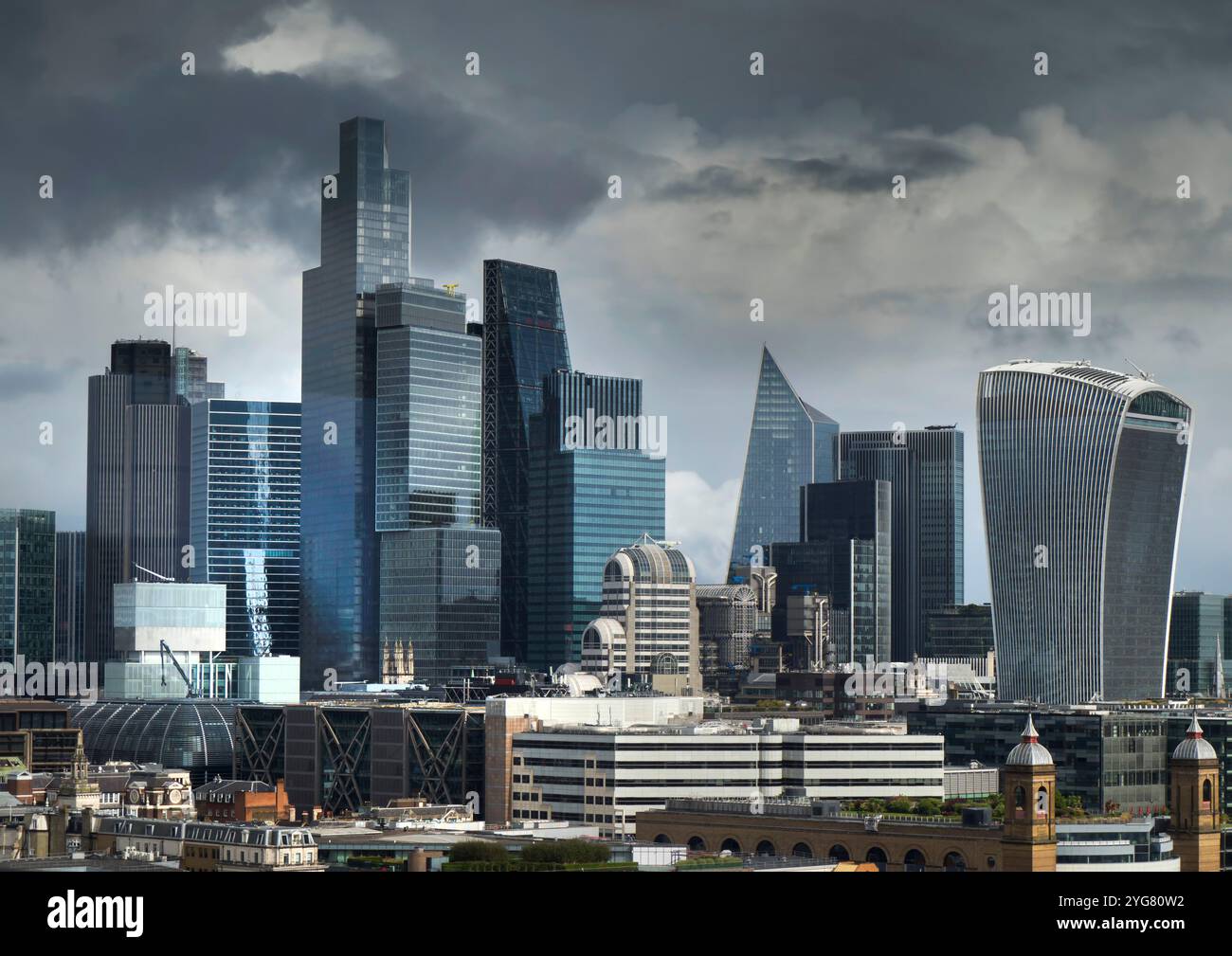 Regno Unito, Inghilterra, Londra, skyline della città da Tate Moody Foto Stock