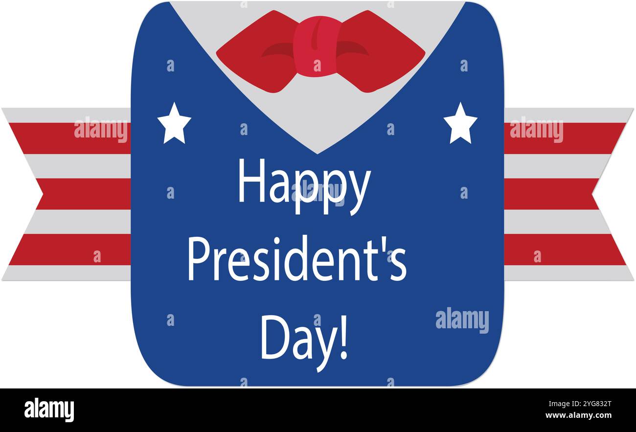 Festa del Presidente con stelle e cartoni animati con bandiera USA Illustrazione Vettoriale