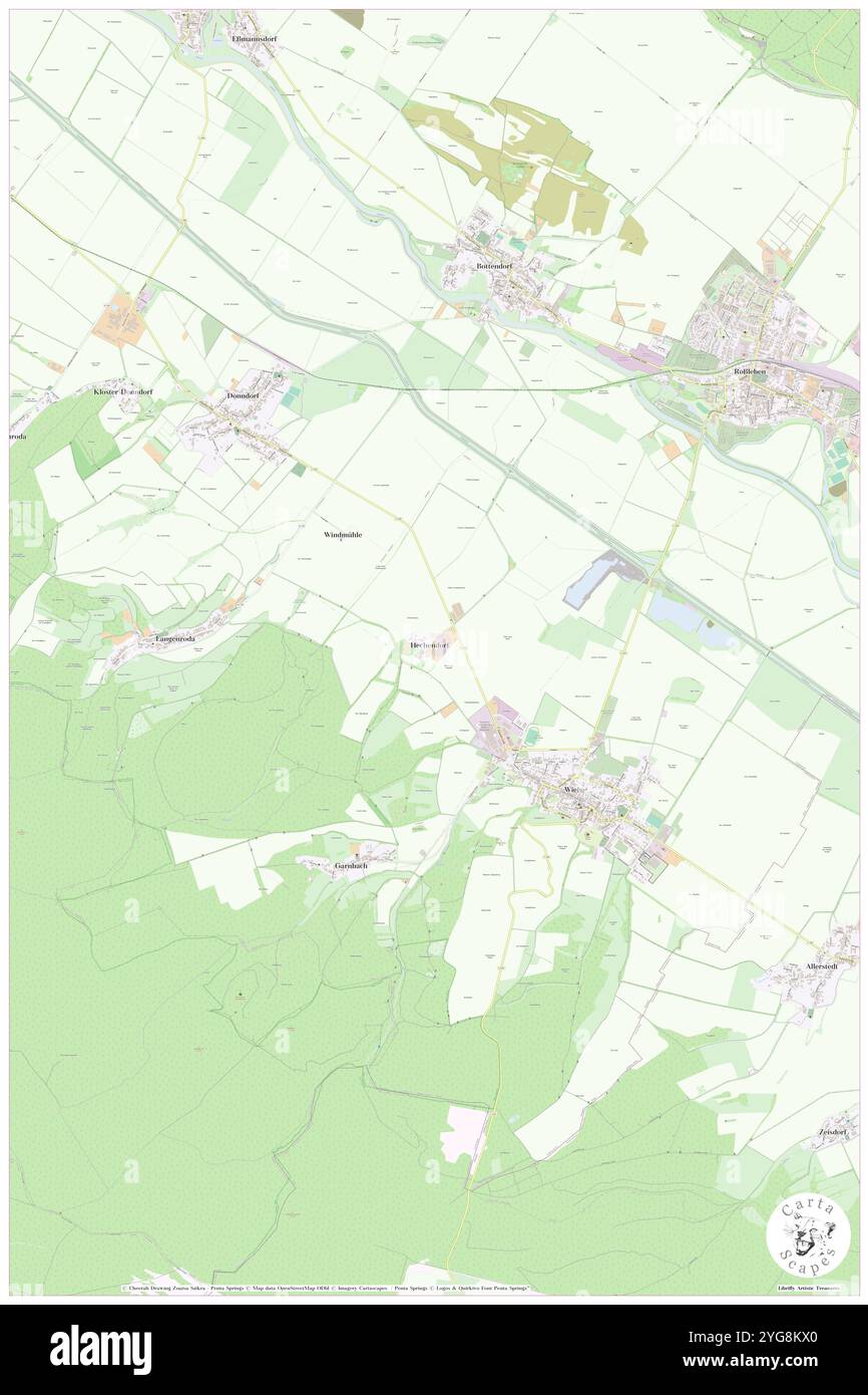 Hechendorf, DE, Germania, Turingia, N 51 16' 35'', N 11 23' 43'', mappa, Cartascapes Mappa pubblicata nel 2024. Esplora Cartascapes, una mappa che rivela i diversi paesaggi, culture ed ecosistemi della Terra. Viaggia attraverso il tempo e lo spazio, scoprendo l'interconnessione del passato, del presente e del futuro del nostro pianeta. Foto Stock