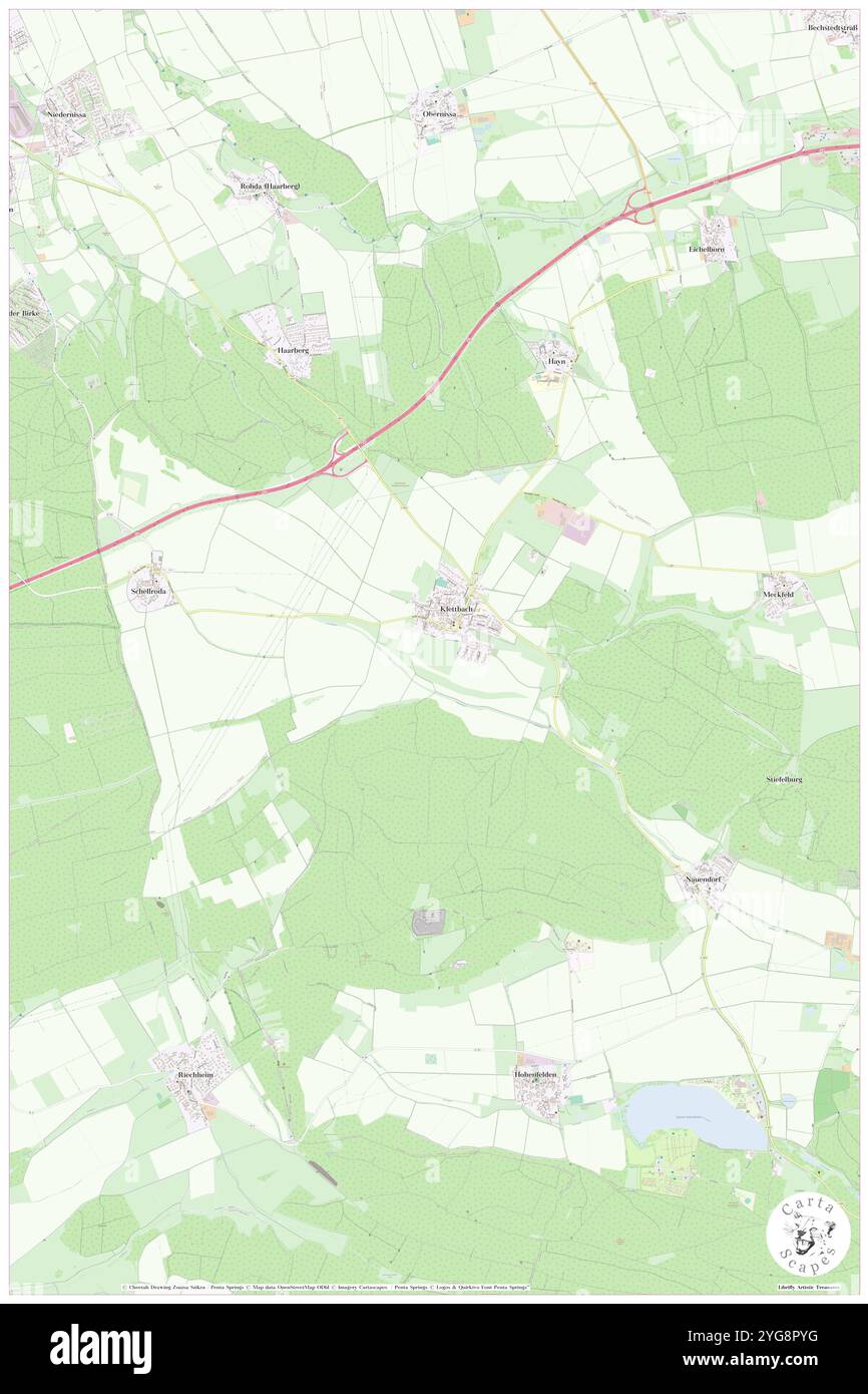 Klettbach, DE, Germania, Turingia, N 50 55' 0'', N 11 9' 0'', mappa, Cartascapes Mappa pubblicata nel 2024. Esplora Cartascapes, una mappa che rivela i diversi paesaggi, culture ed ecosistemi della Terra. Viaggia attraverso il tempo e lo spazio, scoprendo l'interconnessione del passato, del presente e del futuro del nostro pianeta. Foto Stock