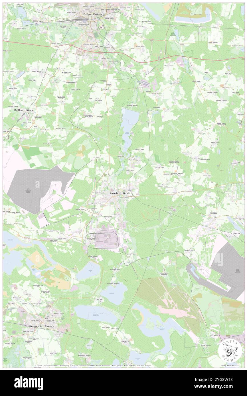 Spremberg, DE, Germania, Brandeburgo, N 51 34' 10'', N 14 22' 25'', mappa, Cartascapes Mappa pubblicata nel 2024. Esplora Cartascapes, una mappa che rivela i diversi paesaggi, culture ed ecosistemi della Terra. Viaggia attraverso il tempo e lo spazio, scoprendo l'interconnessione del passato, del presente e del futuro del nostro pianeta. Foto Stock