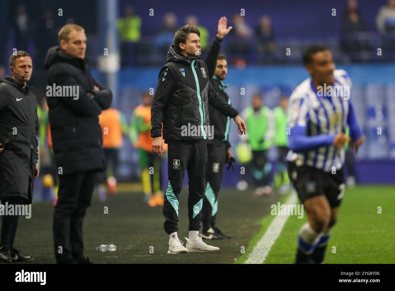 Danny Rohl Sheffield Wednesday Manager durante la partita tra Sheffield Wednesday FC e Norwich City FC Skybet EFL Championship all'Hillsborough Stadium, Sheffield, Inghilterra, Regno Unito il 5 novembre 2024 Credit: Every Second Media/Alamy Live News Foto Stock