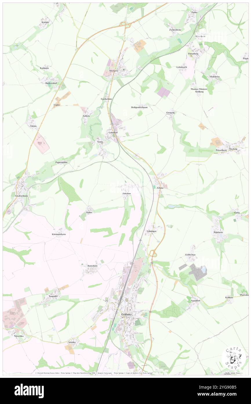 Zuerchau, DE, Germania, Turingia, N 50 55' 17'', N 12 25' 52'', mappa, Cartascapes Mappa pubblicata nel 2024. Esplora Cartascapes, una mappa che rivela i diversi paesaggi, culture ed ecosistemi della Terra. Viaggia attraverso il tempo e lo spazio, scoprendo l'interconnessione del passato, del presente e del futuro del nostro pianeta. Foto Stock