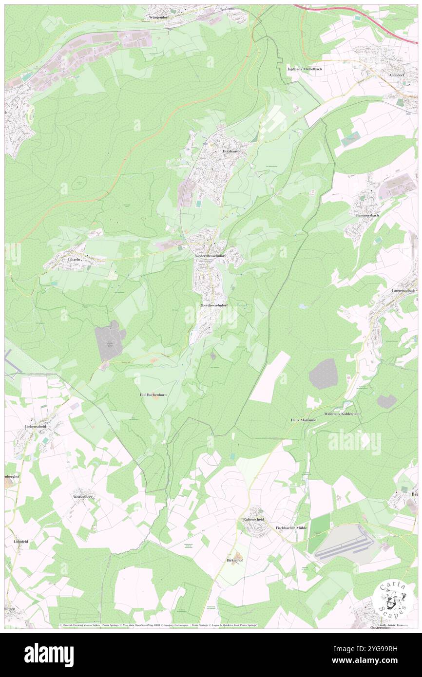 Oberdresselndorf, Regierungsbezirk Arnsberg, DE, Germania, Renania settentrionale-Vestfalia, N 50 42' 44'', N 8 8' 12'', MAP, Cartascapes Map pubblicata nel 2024. Esplora Cartascapes, una mappa che rivela i diversi paesaggi, culture ed ecosistemi della Terra. Viaggia attraverso il tempo e lo spazio, scoprendo l'interconnessione del passato, del presente e del futuro del nostro pianeta. Foto Stock