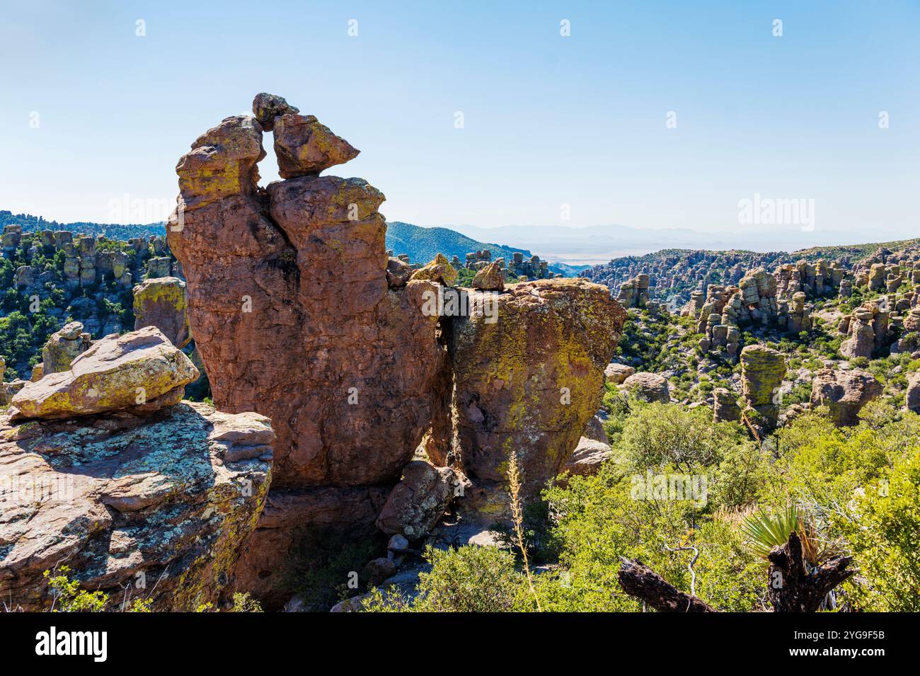 Formazioni rocciose insolite; Massai Point; Chiricahua National Monument; Arizona; USA Foto Stock