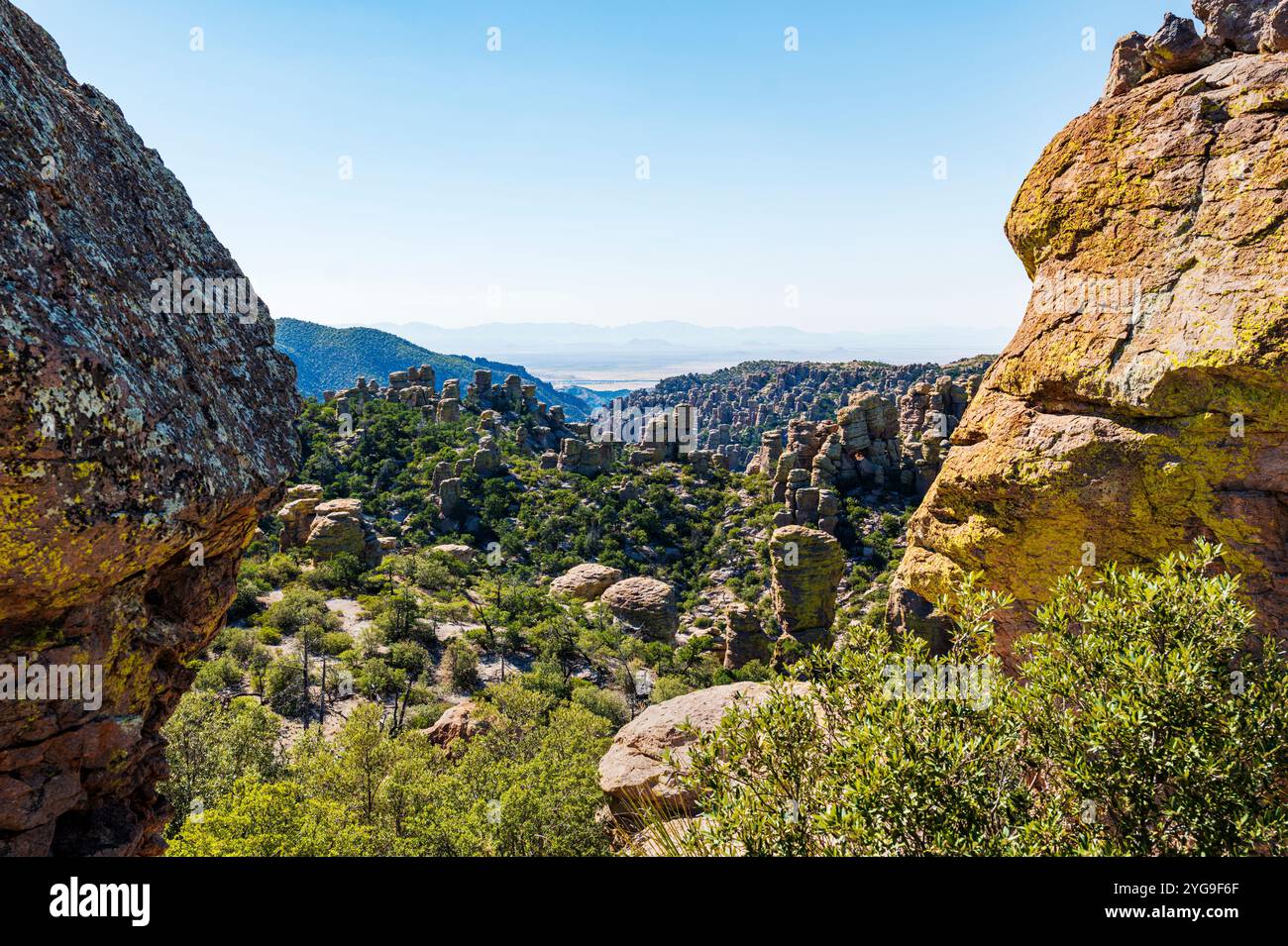 Formazioni rocciose insolite; Massai Point; Chiricahua National Monument; Arizona; USA Foto Stock