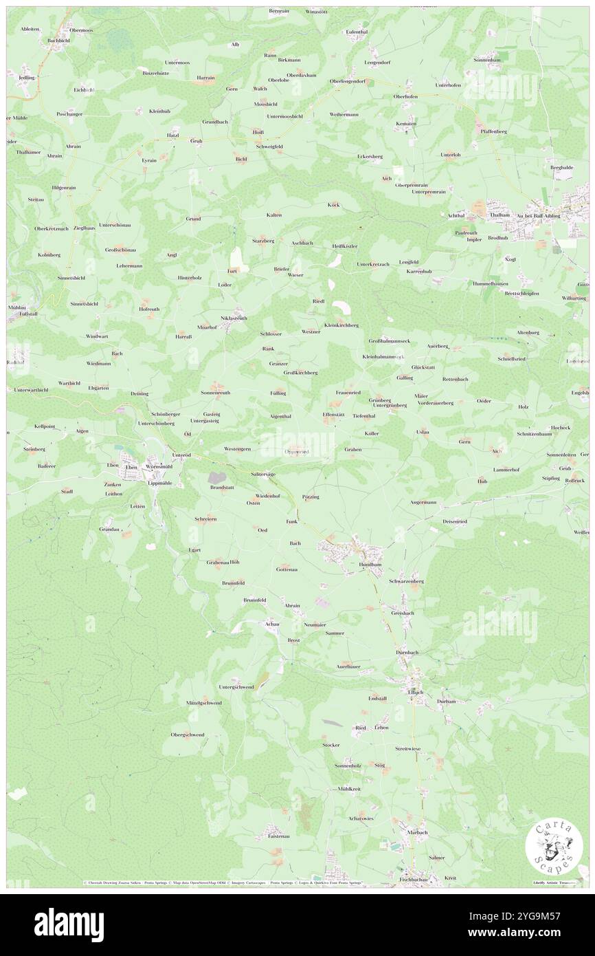 Oppenried, alta Baviera, DE, Germania, Baviera, N 47 46' 11'', N 11 55' 54'', MAP, Cartascapes Map pubblicata nel 2024. Esplora Cartascapes, una mappa che rivela i diversi paesaggi, culture ed ecosistemi della Terra. Viaggia attraverso il tempo e lo spazio, scoprendo l'interconnessione del passato, del presente e del futuro del nostro pianeta. Foto Stock