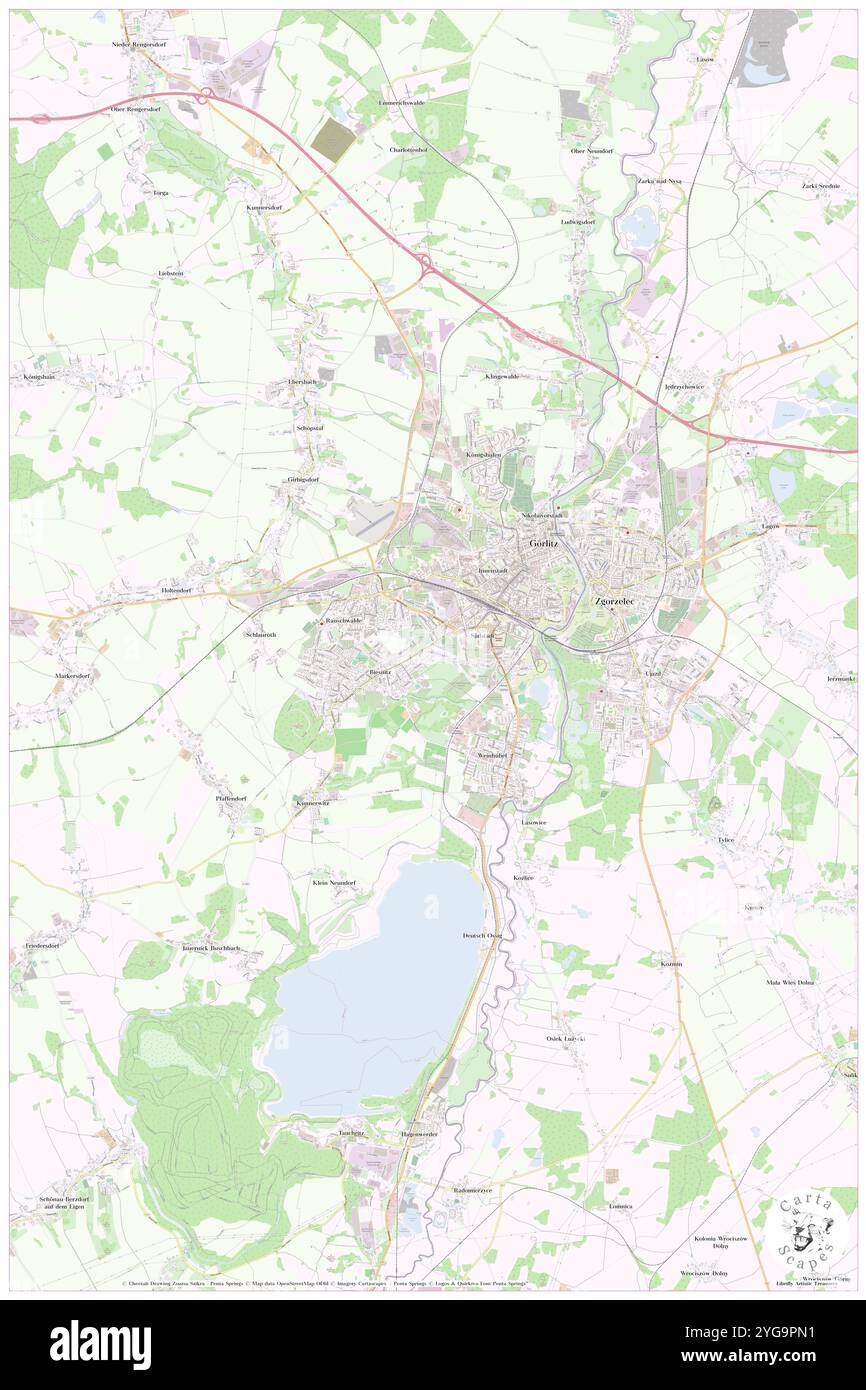 Goerlitz, DE, Germania, Sassonia, N 51 8' 59'', N 14 56' 59'', mappa, Cartascapes Mappa pubblicata nel 2024. Esplora Cartascapes, una mappa che rivela i diversi paesaggi, culture ed ecosistemi della Terra. Viaggia attraverso il tempo e lo spazio, scoprendo l'interconnessione del passato, del presente e del futuro del nostro pianeta. Foto Stock