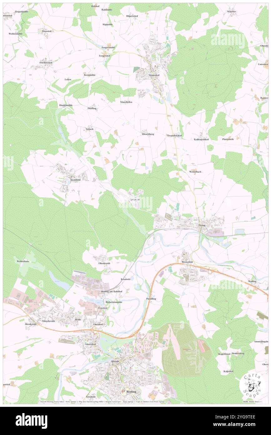 Langwald, alto Palatinato, DE, Germania, Baviera, N 49 14' 7'', N 12 31' 26'', MAP, Cartascapes Map pubblicata nel 2024. Esplora Cartascapes, una mappa che rivela i diversi paesaggi, culture ed ecosistemi della Terra. Viaggia attraverso il tempo e lo spazio, scoprendo l'interconnessione del passato, del presente e del futuro del nostro pianeta. Foto Stock