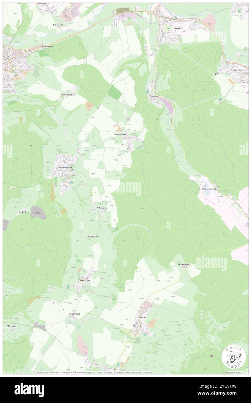 Martinroda, DE, Germania, Turingia, N 50 43' 59'', N 10 52' 51'', mappa, Cartascapes Mappa pubblicata nel 2024. Esplora Cartascapes, una mappa che rivela i diversi paesaggi, culture ed ecosistemi della Terra. Viaggia attraverso il tempo e lo spazio, scoprendo l'interconnessione del passato, del presente e del futuro del nostro pianeta. Foto Stock