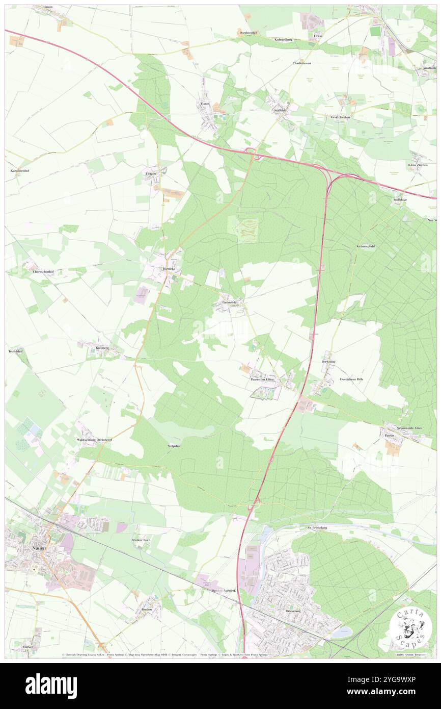 Gruenefeld, DE, Germania, Brandeburgo, N 52 40' 34'', N 12 57' 52'', mappa, Cartascapes Mappa pubblicata nel 2024. Esplora Cartascapes, una mappa che rivela i diversi paesaggi, culture ed ecosistemi della Terra. Viaggia attraverso il tempo e lo spazio, scoprendo l'interconnessione del passato, del presente e del futuro del nostro pianeta. Foto Stock