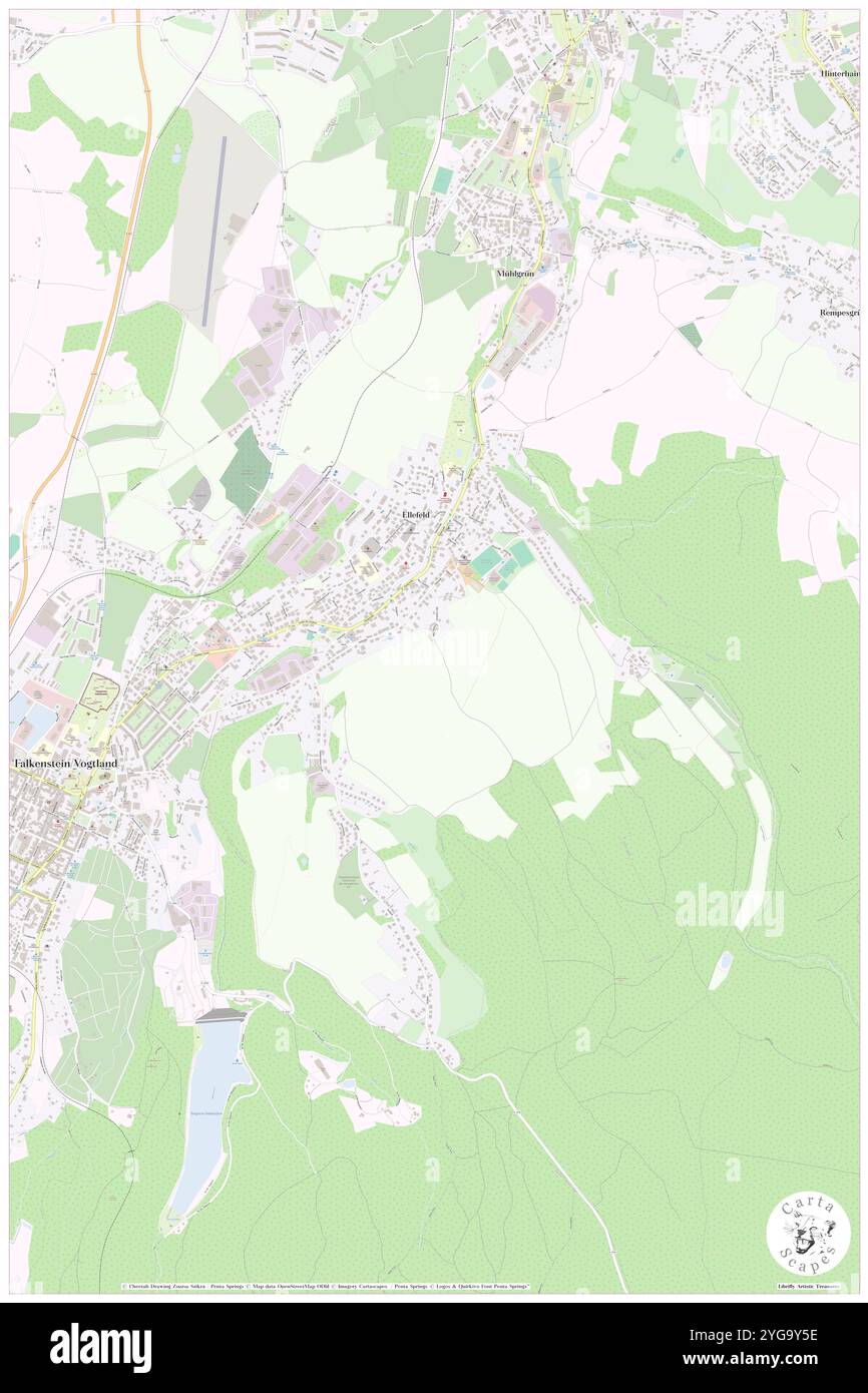 Ellefeld, DE, Germania, Sassonia, N 50 28' 59'', N 12 24' 0'', mappa, Cartascapes Mappa pubblicata nel 2024. Esplora Cartascapes, una mappa che rivela i diversi paesaggi, culture ed ecosistemi della Terra. Viaggia attraverso il tempo e lo spazio, scoprendo l'interconnessione del passato, del presente e del futuro del nostro pianeta. Foto Stock