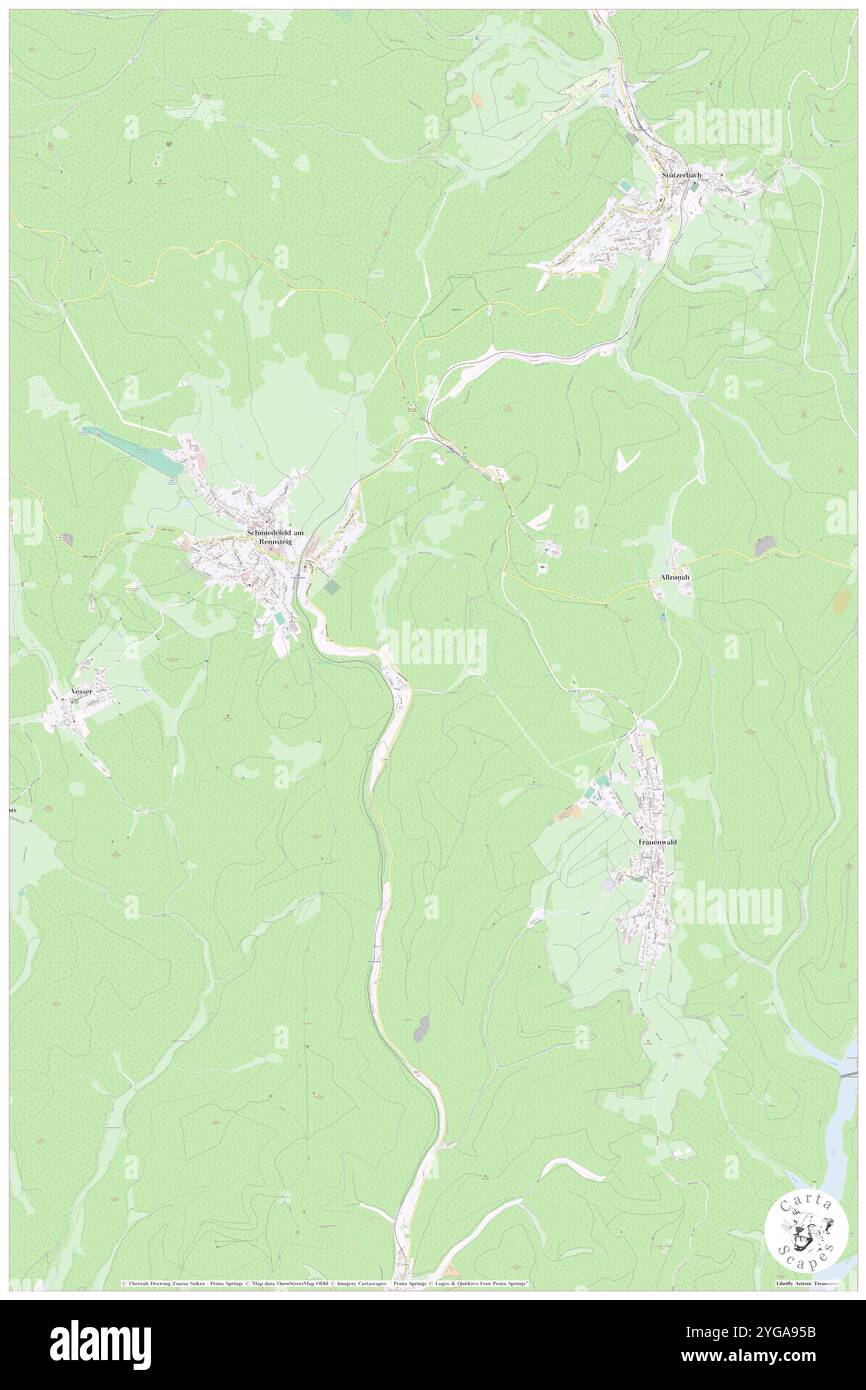 Foersterei Heimig, DE, Germania, Turingia, N 50 36' 0'', N 10 49' 59'', mappa, Cartascapes Mappa pubblicata nel 2024. Esplora Cartascapes, una mappa che rivela i diversi paesaggi, culture ed ecosistemi della Terra. Viaggia attraverso il tempo e lo spazio, scoprendo l'interconnessione del passato, del presente e del futuro del nostro pianeta. Foto Stock