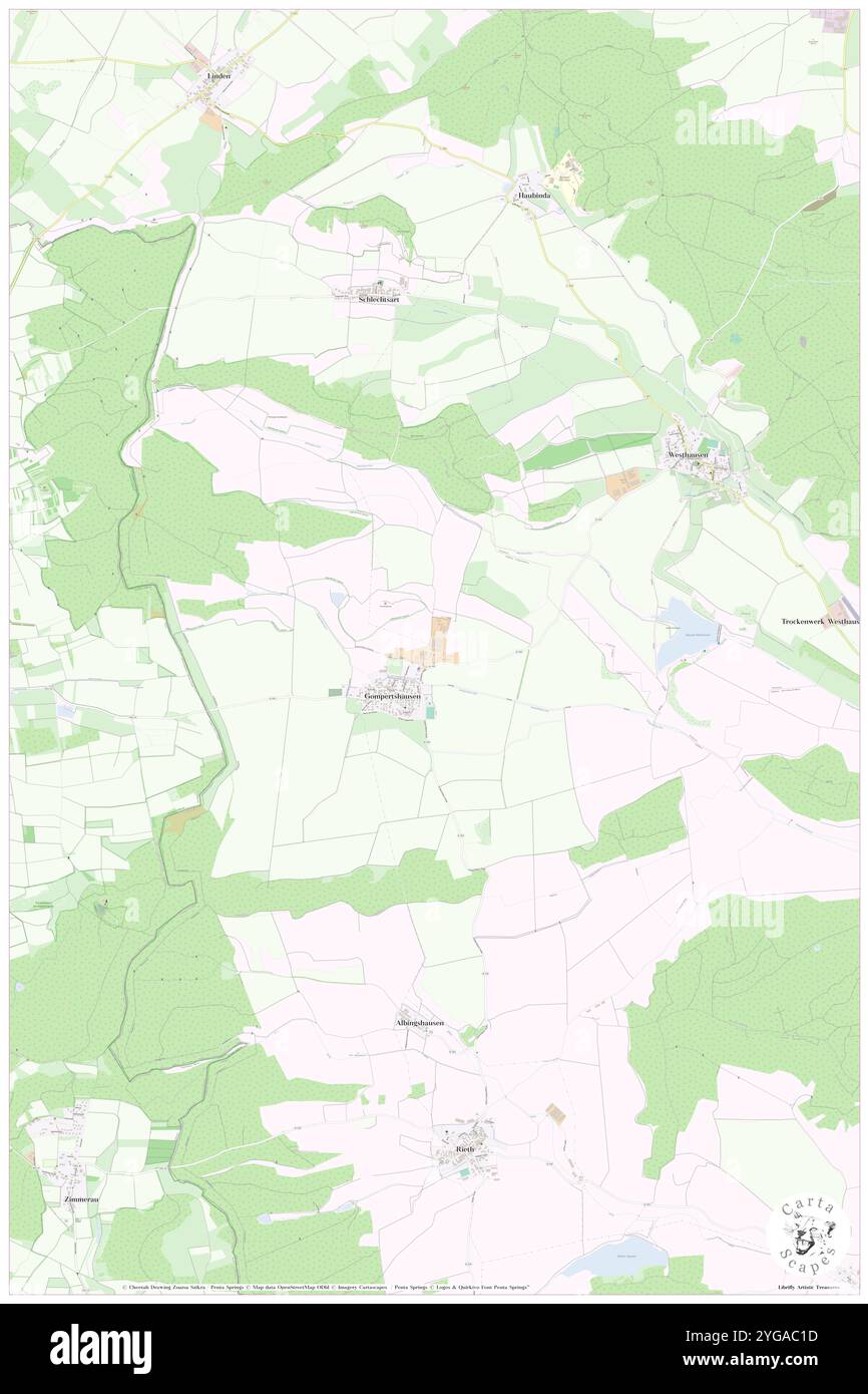 Gompertshausen, DE, Germania, Turingia, N 50 17' 54'', N 10 37' 29'', mappa, Cartascapes Mappa pubblicata nel 2024. Esplora Cartascapes, una mappa che rivela i diversi paesaggi, culture ed ecosistemi della Terra. Viaggia attraverso il tempo e lo spazio, scoprendo l'interconnessione del passato, del presente e del futuro del nostro pianeta. Foto Stock