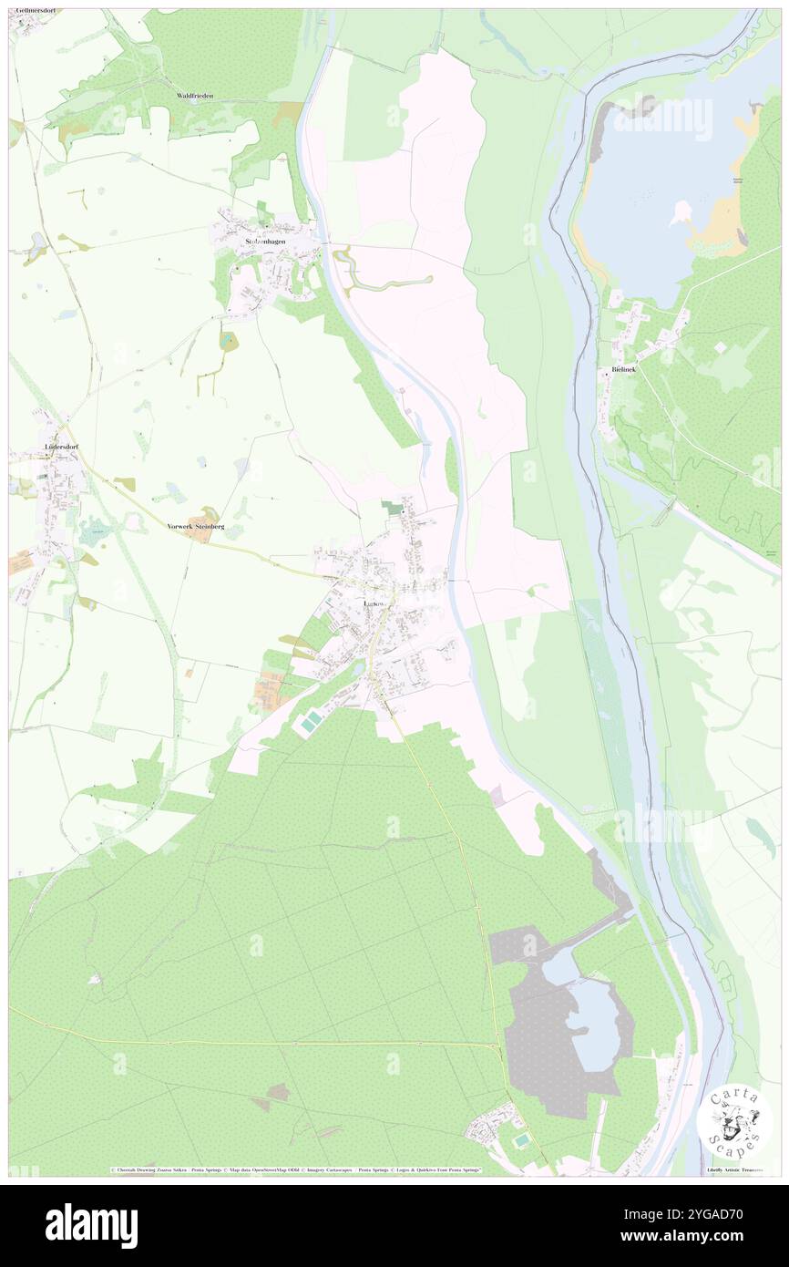 Lunow, DE, Germania, Brandeburgo, N 52 55' 20'', N 14 7' 7''', mappa, Cartascapes Mappa pubblicata nel 2024. Esplora Cartascapes, una mappa che rivela i diversi paesaggi, culture ed ecosistemi della Terra. Viaggia attraverso il tempo e lo spazio, scoprendo l'interconnessione del passato, del presente e del futuro del nostro pianeta. Foto Stock