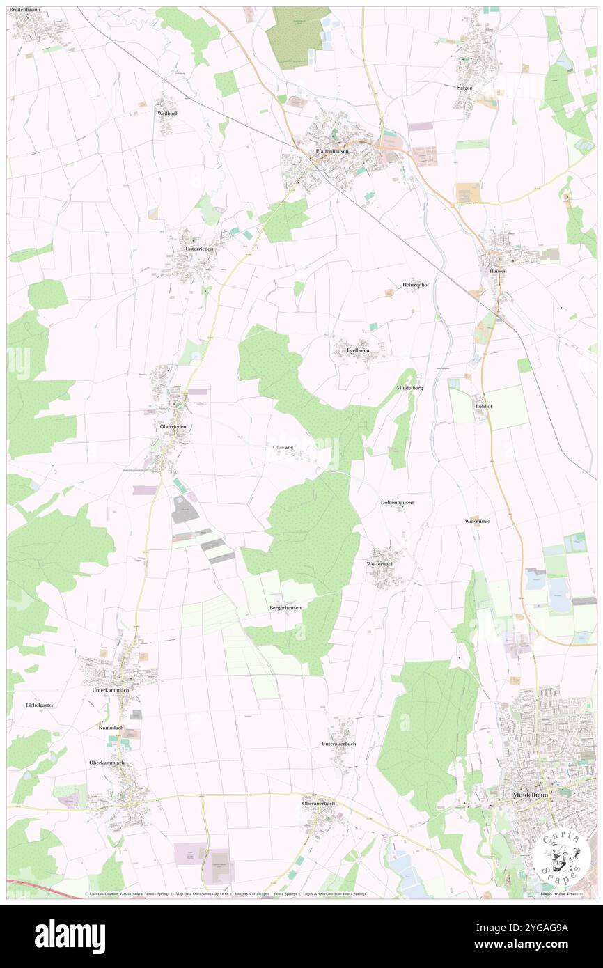 Ohnsang, Svevia, Germania, Baviera, N 48 5' 7'', N 10 26' 57'', MAP, Cartascapes Map pubblicata nel 2024. Esplora Cartascapes, una mappa che rivela i diversi paesaggi, culture ed ecosistemi della Terra. Viaggia attraverso il tempo e lo spazio, scoprendo l'interconnessione del passato, del presente e del futuro del nostro pianeta. Foto Stock