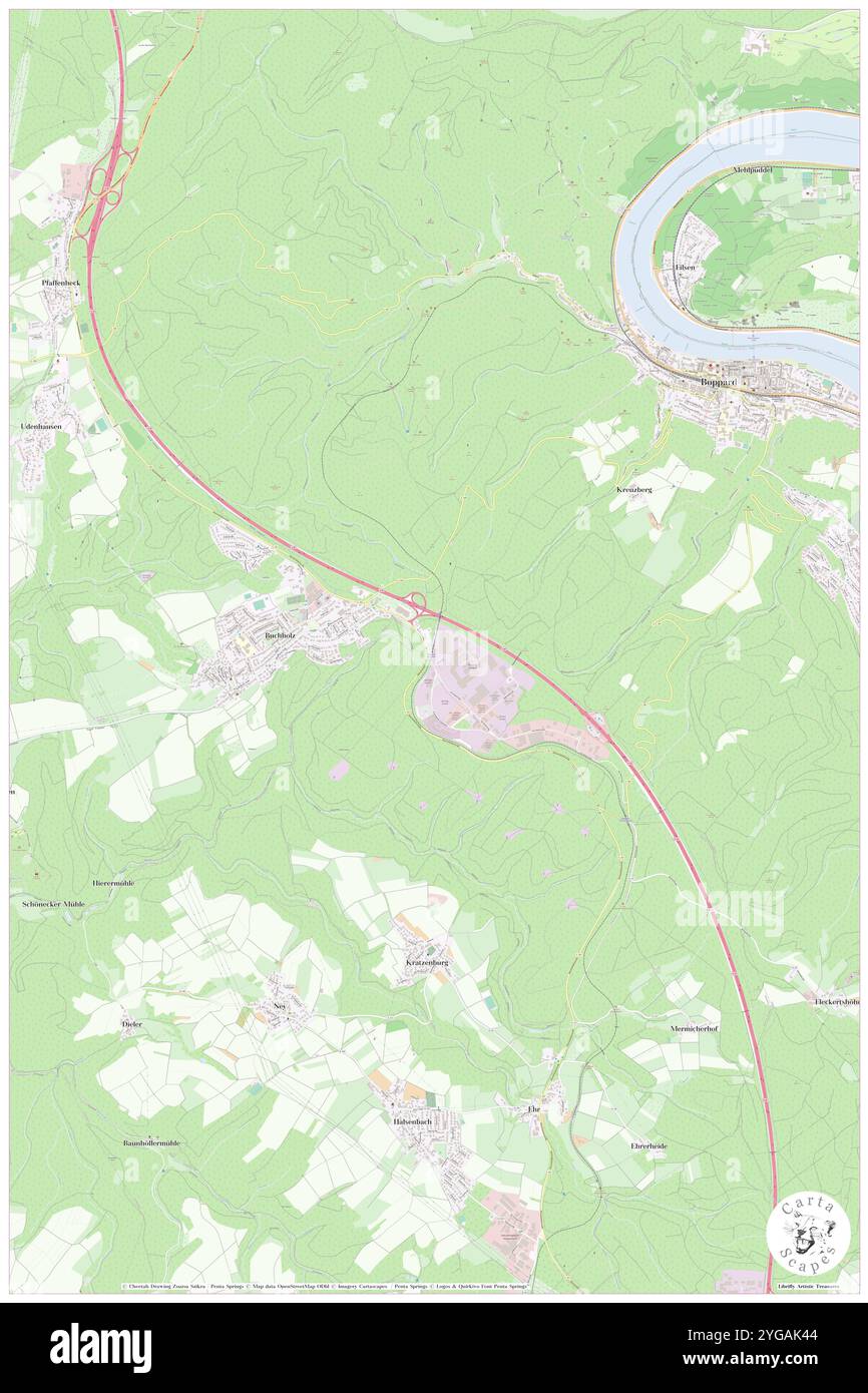 Boppard-Buchholz, DE, Germania, Rheinland-Pfalz, N 50 12' 38'', N 7 33' 17''', mappa, Cartascapes Mappa pubblicata nel 2024. Esplora Cartascapes, una mappa che rivela i diversi paesaggi, culture ed ecosistemi della Terra. Viaggia attraverso il tempo e lo spazio, scoprendo l'interconnessione del passato, del presente e del futuro del nostro pianeta. Foto Stock