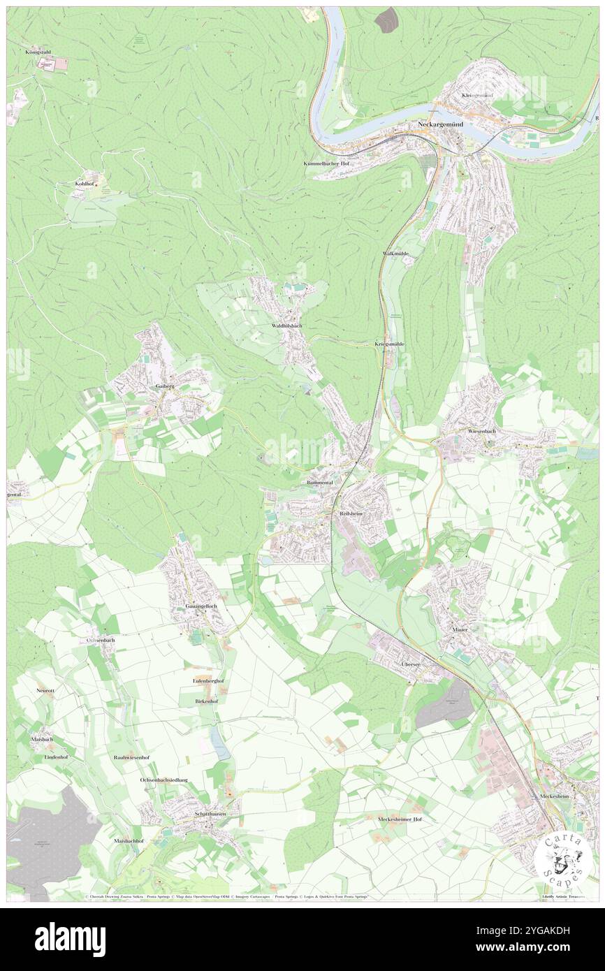 Bammental, regione di Karlsruhe, DE, Germania, Baden-Wurttemberg, N 49 21' 21''', N 8 46' 45'', MAP, Cartascapes Map pubblicata nel 2024. Esplora Cartascapes, una mappa che rivela i diversi paesaggi, culture ed ecosistemi della Terra. Viaggia attraverso il tempo e lo spazio, scoprendo l'interconnessione del passato, del presente e del futuro del nostro pianeta. Foto Stock