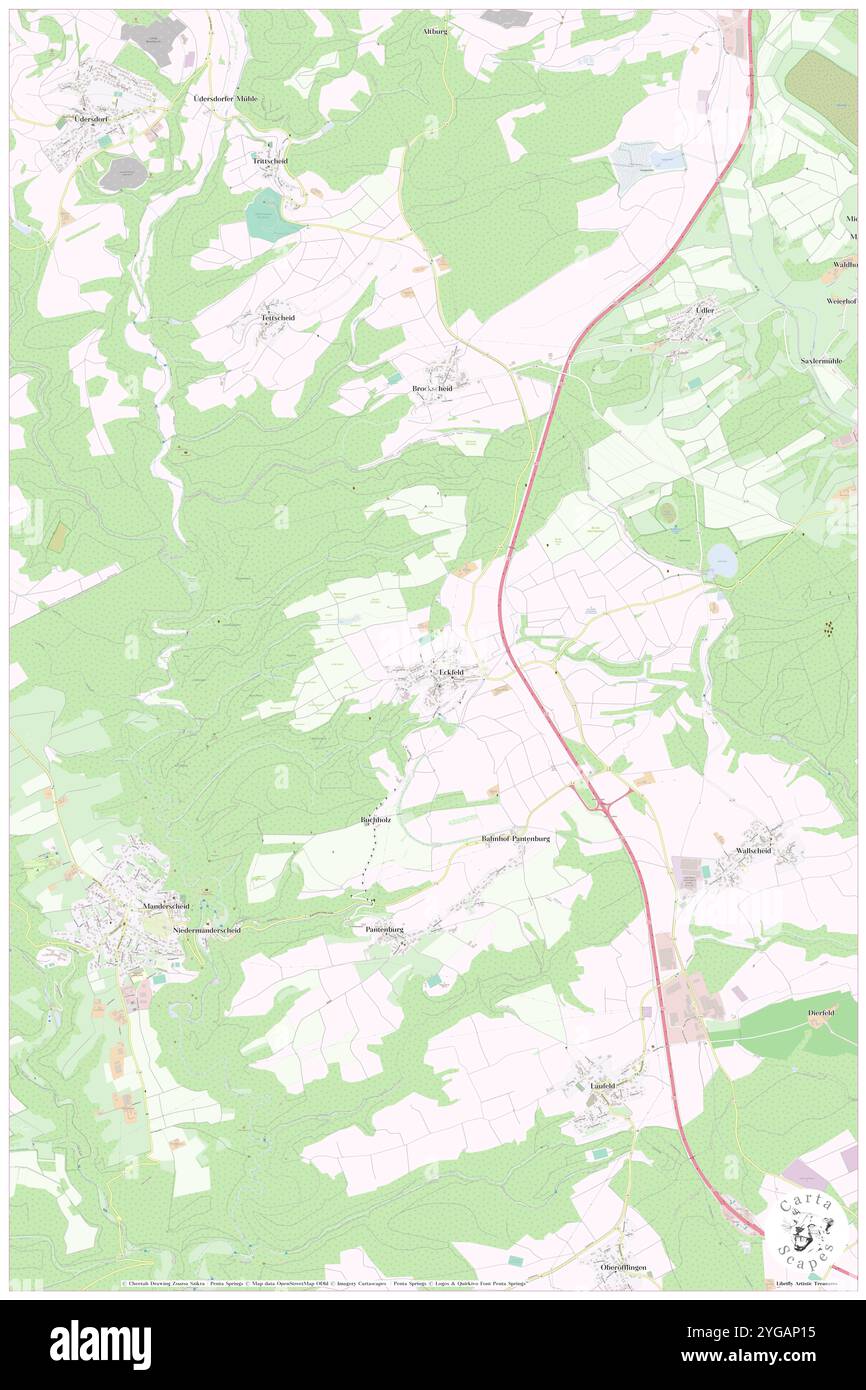 Eckfeld, DE, Germania, Rheinland-Pfalz, N 50 7' 0'', N 6 50' 59''', mappa, Cartascapes Mappa pubblicata nel 2024. Esplora Cartascapes, una mappa che rivela i diversi paesaggi, culture ed ecosistemi della Terra. Viaggia attraverso il tempo e lo spazio, scoprendo l'interconnessione del passato, del presente e del futuro del nostro pianeta. Foto Stock