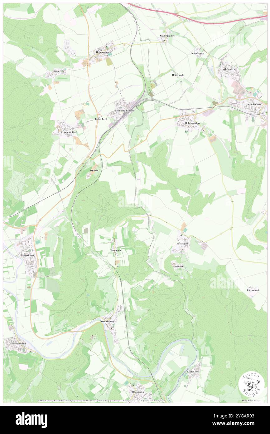 Sturzliederberg, DE, Germania, Turingia, N 51 21' 13'', N 9 55' 32'', mappa, Cartascapes Mappa pubblicata nel 2024. Esplora Cartascapes, una mappa che rivela i diversi paesaggi, culture ed ecosistemi della Terra. Viaggia attraverso il tempo e lo spazio, scoprendo l'interconnessione del passato, del presente e del futuro del nostro pianeta. Foto Stock