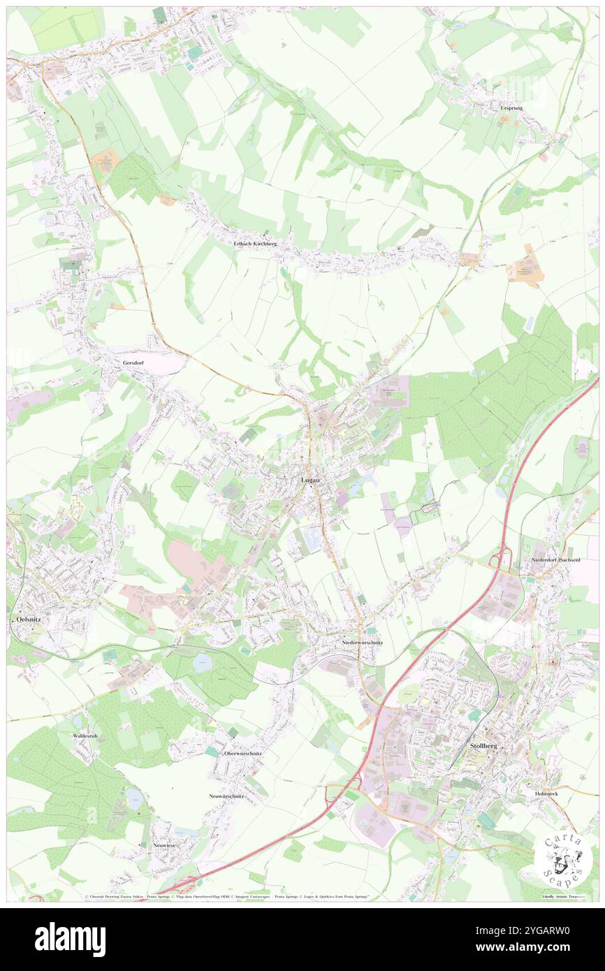 Lugau, DE, Germania, Sassonia, N 50 44' 18'', N 12 44' 54'', mappa, Cartascapes Mappa pubblicata nel 2024. Esplora Cartascapes, una mappa che rivela i diversi paesaggi, culture ed ecosistemi della Terra. Viaggia attraverso il tempo e lo spazio, scoprendo l'interconnessione del passato, del presente e del futuro del nostro pianeta. Foto Stock