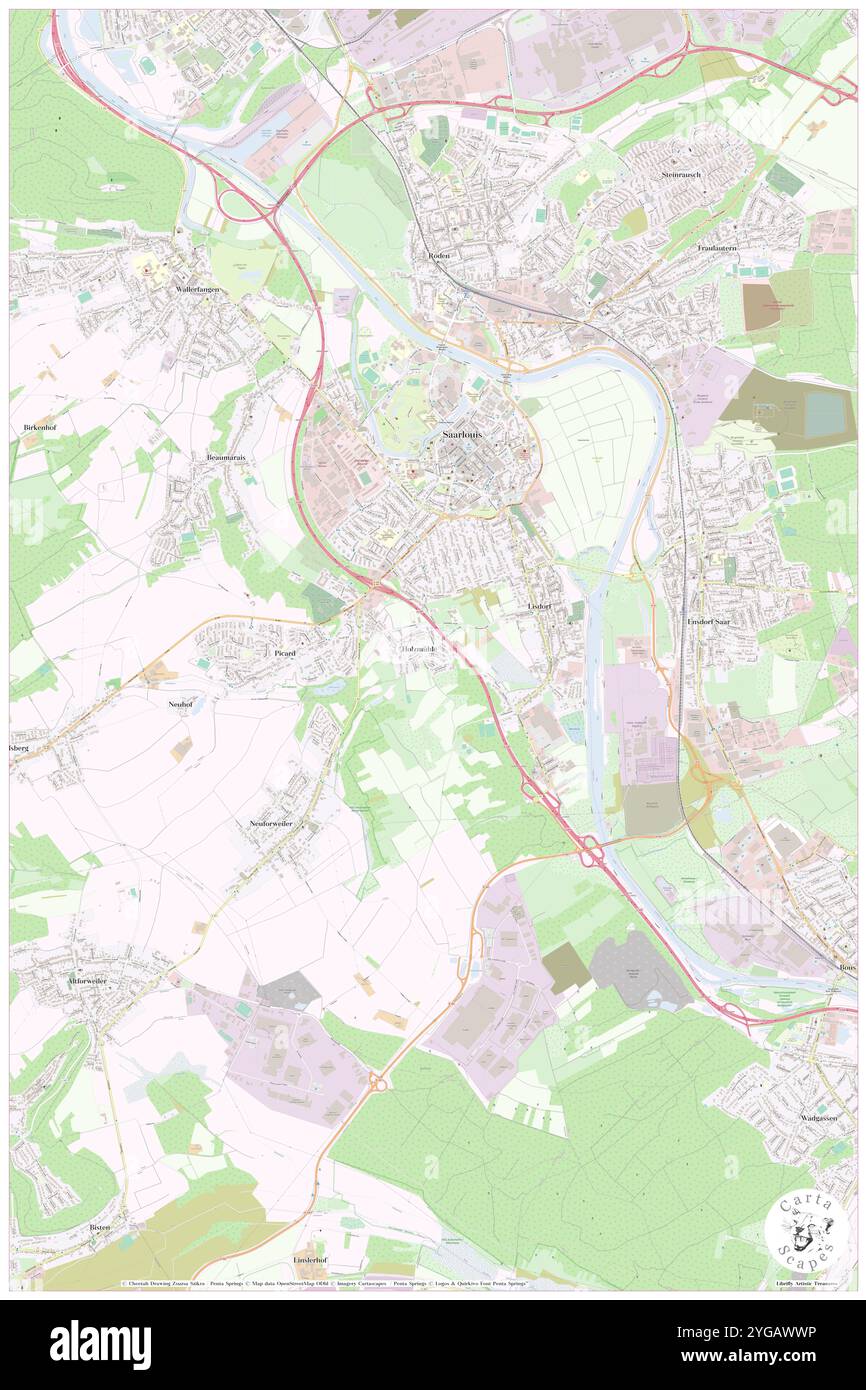 Holzmuehle, DE, Germania, Saarland, N 49 17' 58'', N 6 44' 47'', mappa, Cartascapes Map pubblicata nel 2024. Esplora Cartascapes, una mappa che rivela i diversi paesaggi, culture ed ecosistemi della Terra. Viaggia attraverso il tempo e lo spazio, scoprendo l'interconnessione del passato, del presente e del futuro del nostro pianeta. Foto Stock