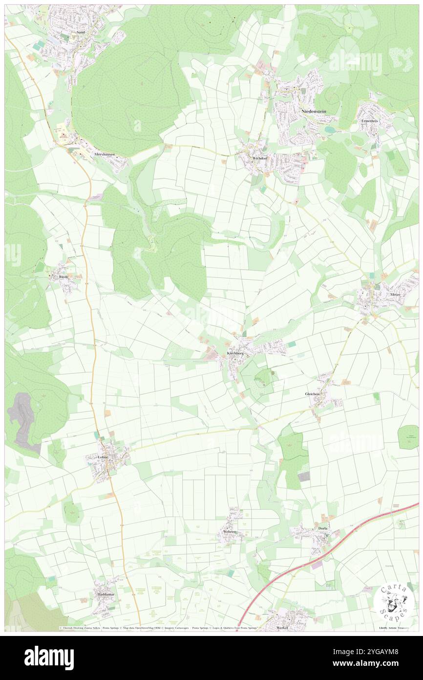 Kirchberg, DE, Germania, Turingia, N 50 25' 0'', N 10 58' 0'', mappa, Cartascapes Mappa pubblicata nel 2024. Esplora Cartascapes, una mappa che rivela i diversi paesaggi, culture ed ecosistemi della Terra. Viaggia attraverso il tempo e lo spazio, scoprendo l'interconnessione del passato, del presente e del futuro del nostro pianeta. Foto Stock