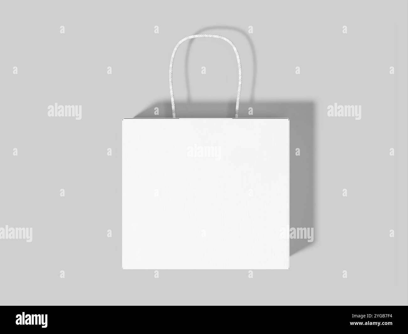Sacchetto di carta bianca con rendering Mockup 3D isolato Foto Stock
