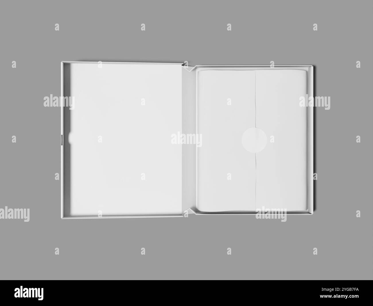 Visualizzazione superiore Cardboard Box Isolated Mockup 3D Render Foto Stock