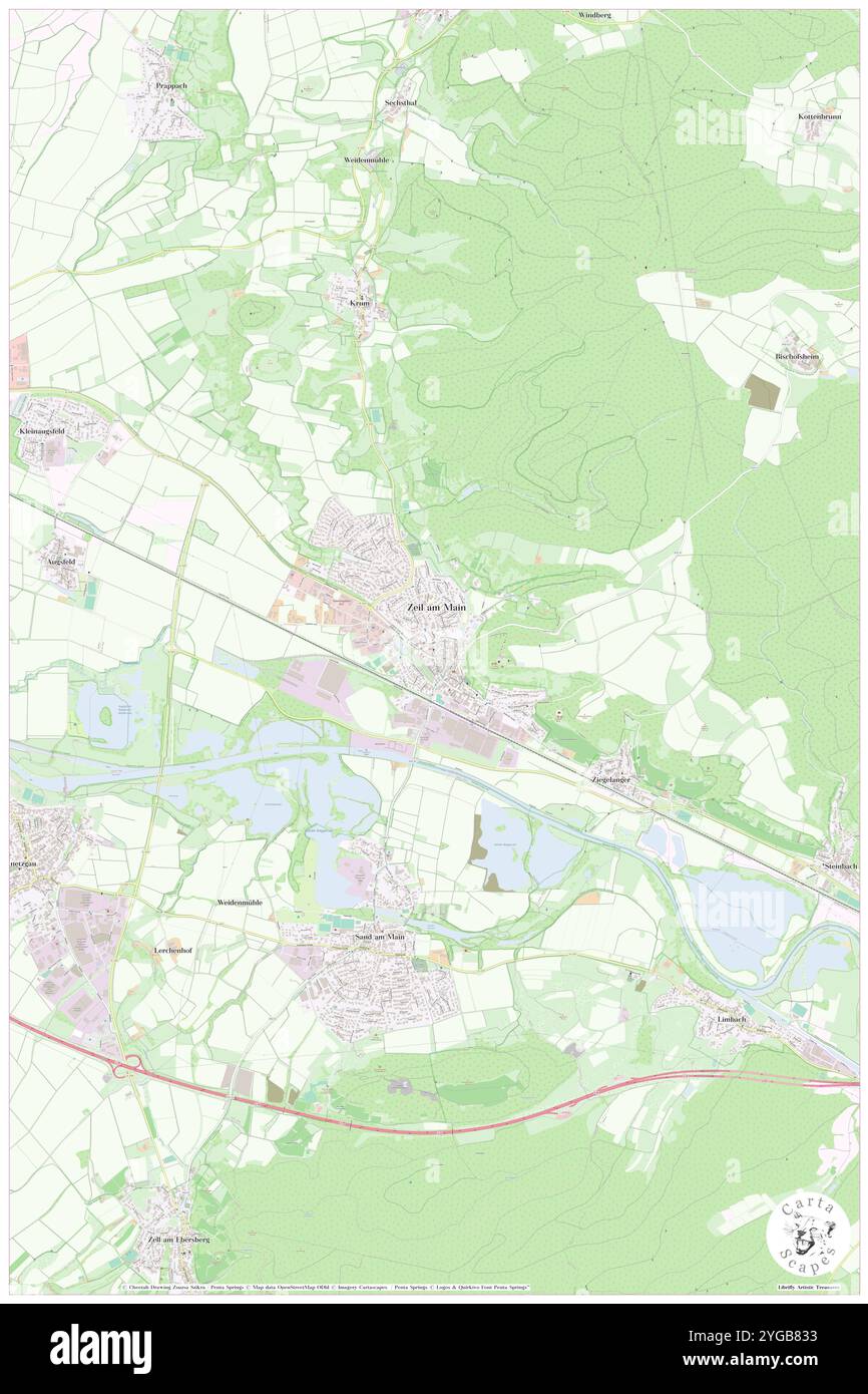 Zeil a.. Main, Regierungsbezirk Unterfranken, DE, Germania, Baviera, N 50 0' 37'', N 10 35' 40'', MAP, Cartascapes Map pubblicata nel 2024. Esplora Cartascapes, una mappa che rivela i diversi paesaggi, culture ed ecosistemi della Terra. Viaggia attraverso il tempo e lo spazio, scoprendo l'interconnessione del passato, del presente e del futuro del nostro pianeta. Foto Stock