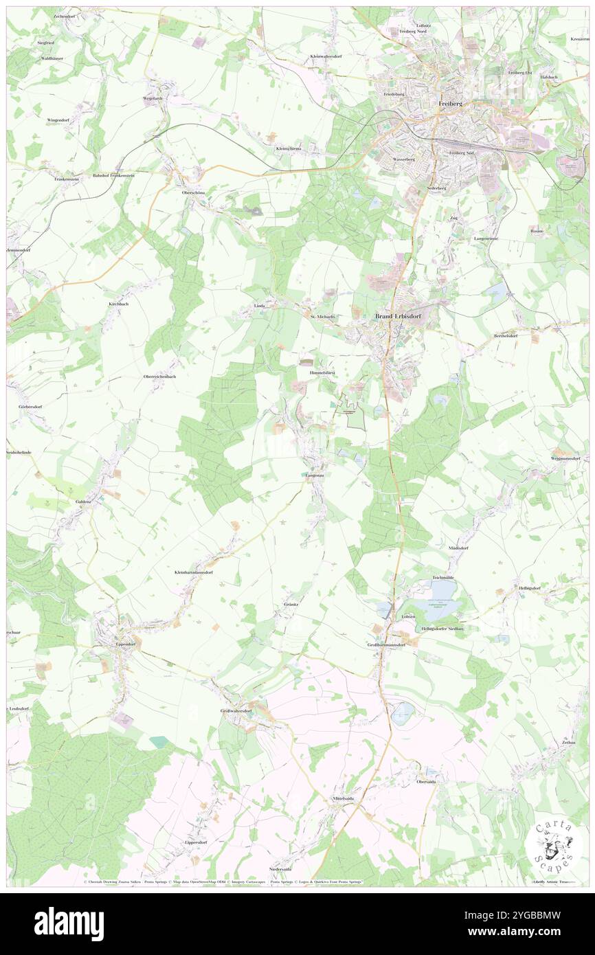 Brand-Erbisdorf, DE, Germania, Sassonia, N 50 51' 59'', N 13 19' 22'', mappa, Cartascapes Mappa pubblicata nel 2024. Esplora Cartascapes, una mappa che rivela i diversi paesaggi, culture ed ecosistemi della Terra. Viaggia attraverso il tempo e lo spazio, scoprendo l'interconnessione del passato, del presente e del futuro del nostro pianeta. Foto Stock