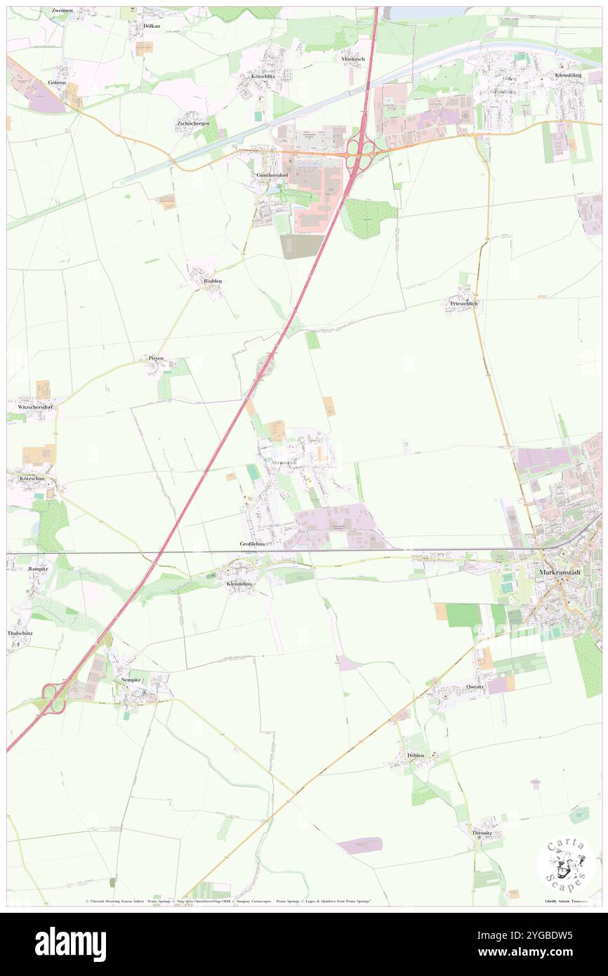 Altranstaedt, DE, Germania, Sassonia, N 51 18' 53'', N 12 10' 37'', mappa, Cartascapes Mappa pubblicata nel 2024. Esplora Cartascapes, una mappa che rivela i diversi paesaggi, culture ed ecosistemi della Terra. Viaggia attraverso il tempo e lo spazio, scoprendo l'interconnessione del passato, del presente e del futuro del nostro pianeta. Foto Stock